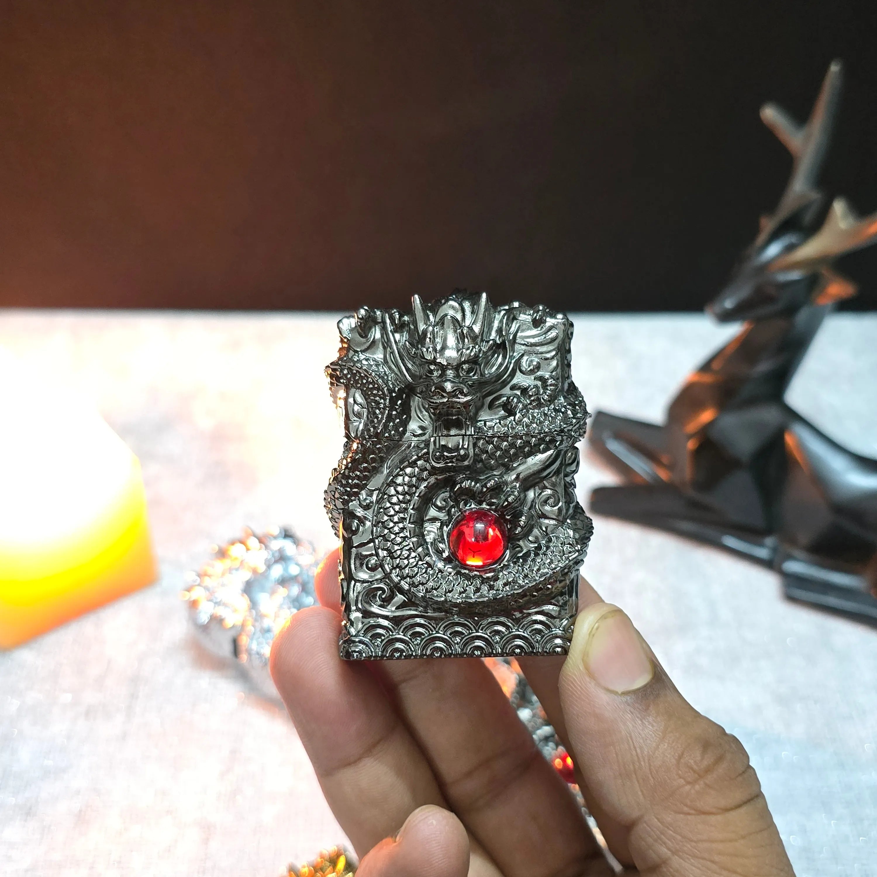 ALA FLAME 3D DRAGON Vintage Liquid Fuel Lighter