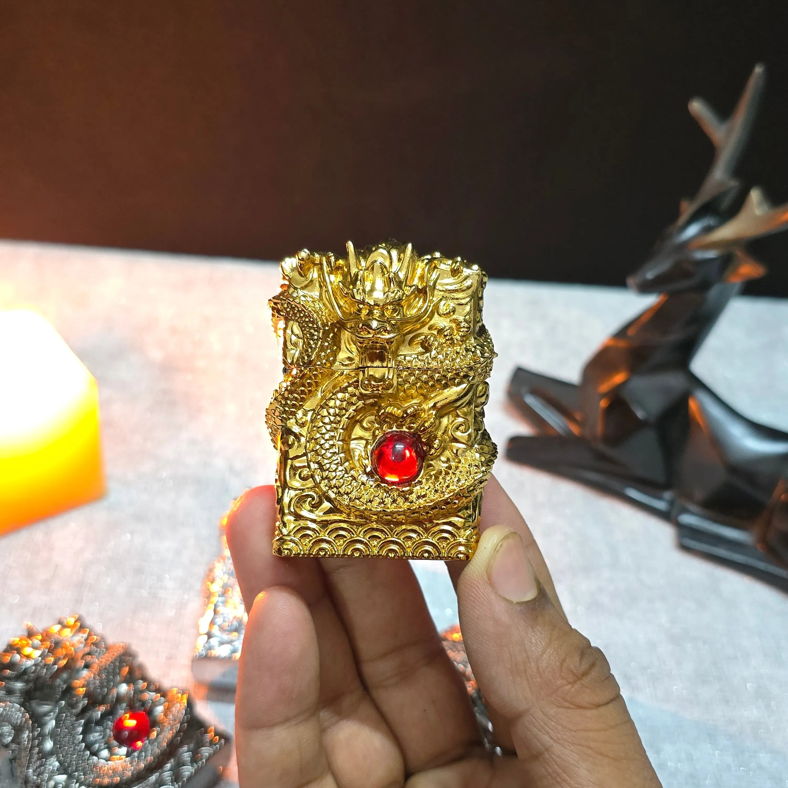 ALA FLAME 3D DRAGON Vintage Liquid Fuel Lighter