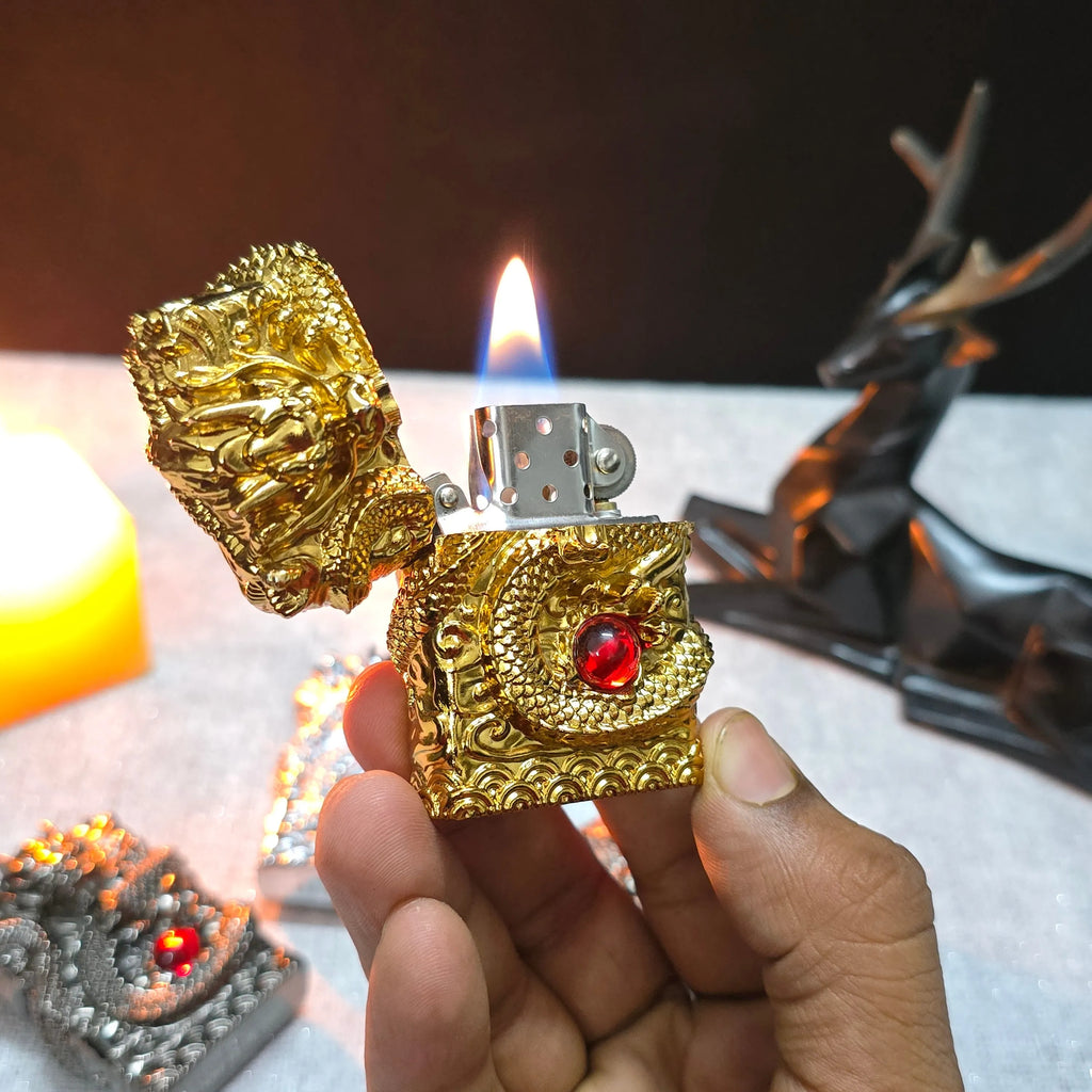 ALA FLAME 3D DRAGON Vintage Liquid Fuel Lighter