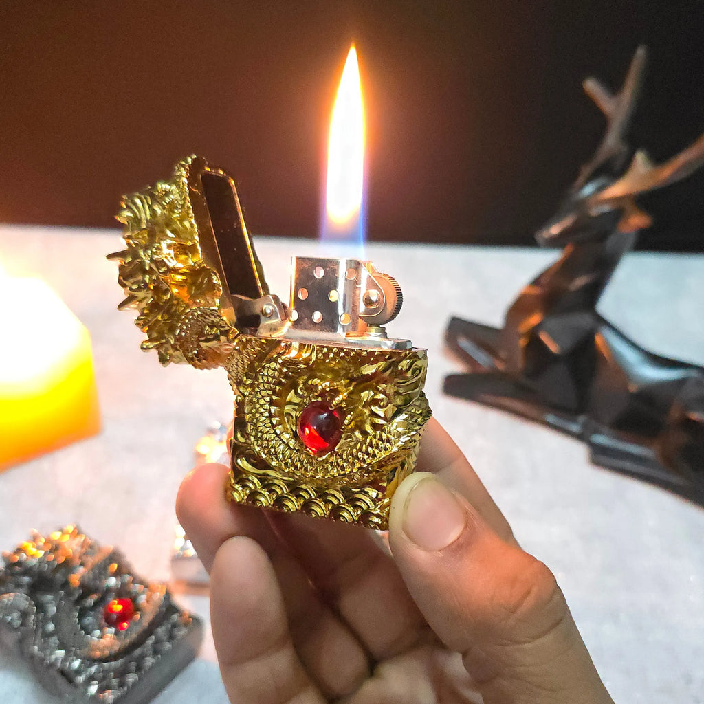 ALA FLAME 3D DRAGON Vintage Liquid Fuel Lighter
