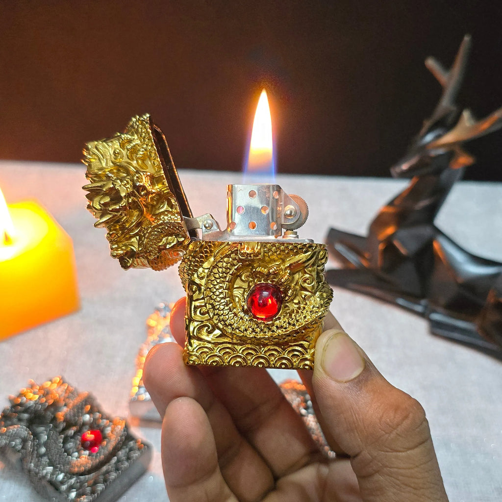ALA FLAME 3D DRAGON Vintage Liquid Fuel Lighter