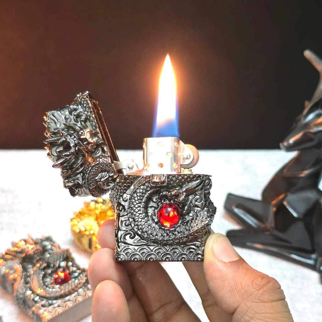 ALA FLAME 3D DRAGON Vintage Liquid Fuel Lighter