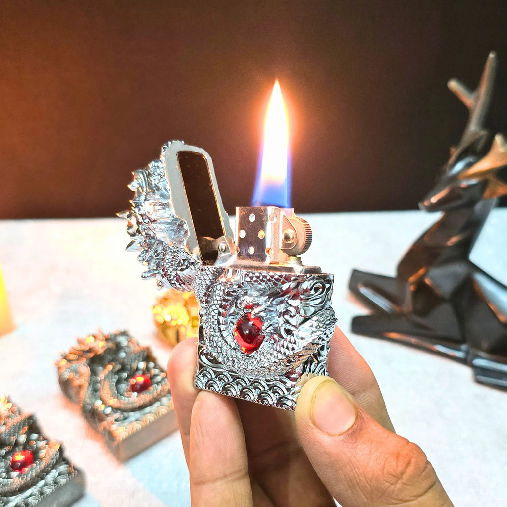 ALA FLAME 3D DRAGON Vintage Liquid Fuel Lighter