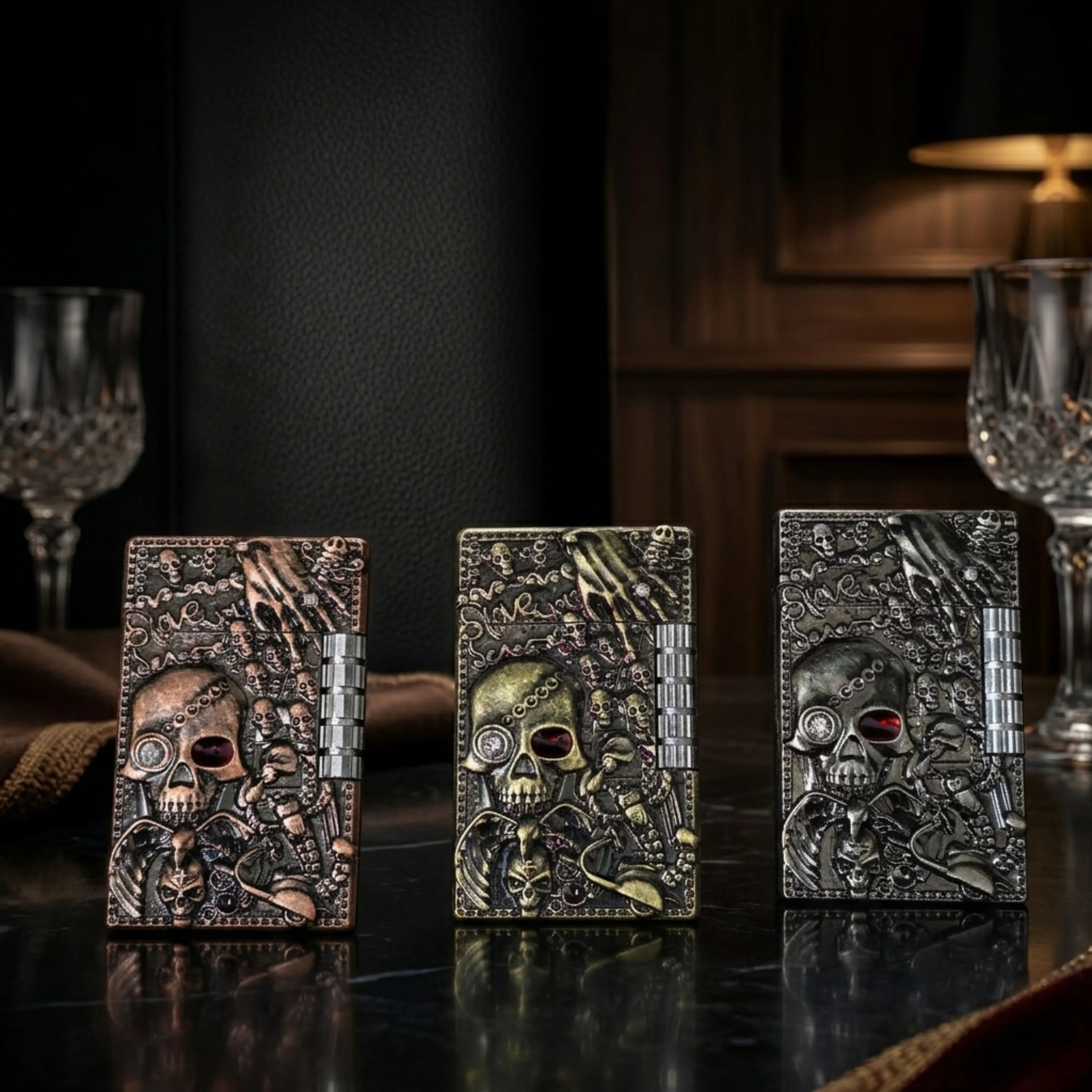 ALA FLAME HELLBOUND Gothic Skull Carved Lighter