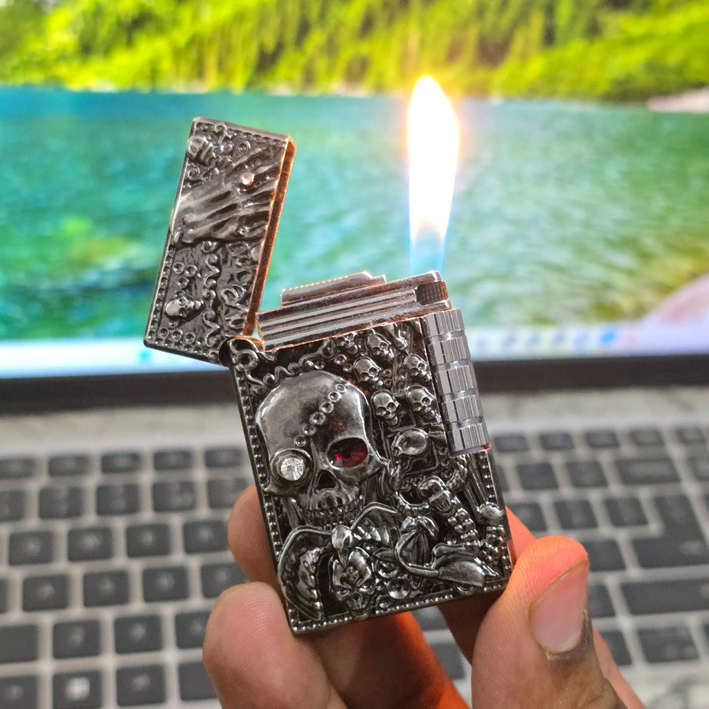 ALA FLAME HELLBOUND Gothic Skull Carved Lighter