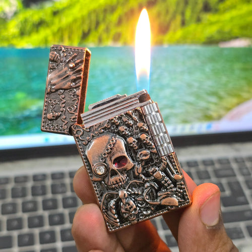 ALA FLAME HELLBOUND Gothic Skull Carved Lighter