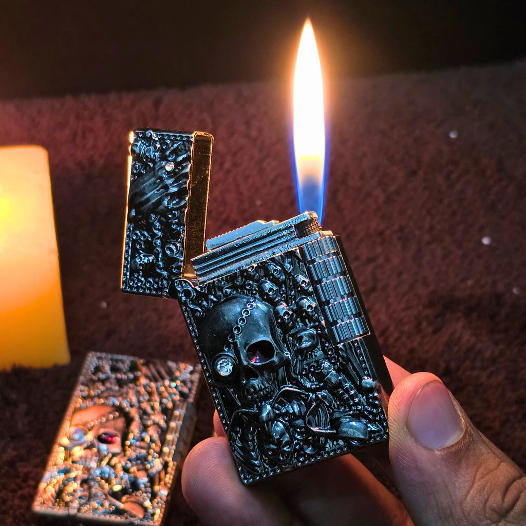 ALA FLAME HELLBOUND Gothic Skull Carved Lighter
