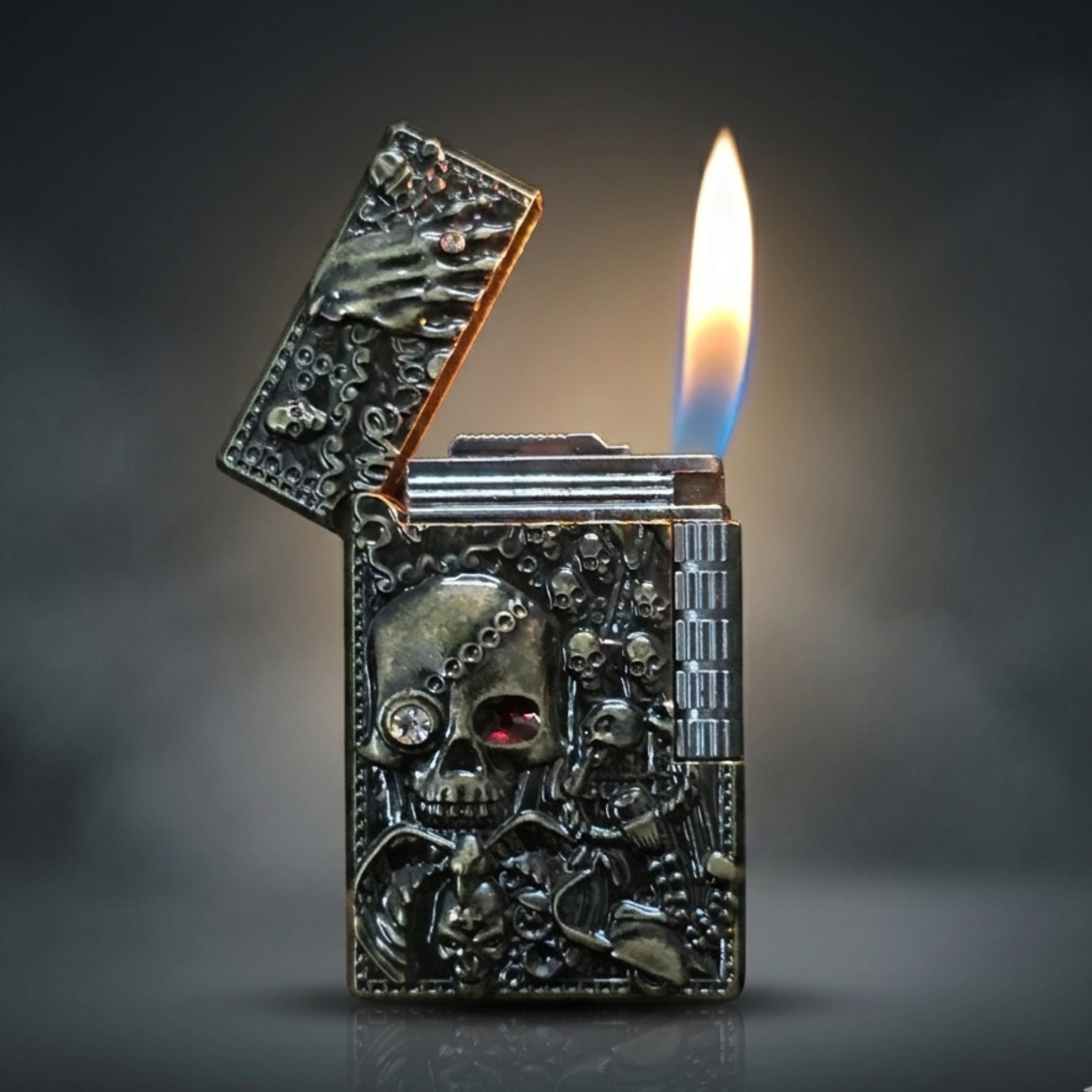 ALA FLAME HELLBOUND Gothic Skull Carved Lighter