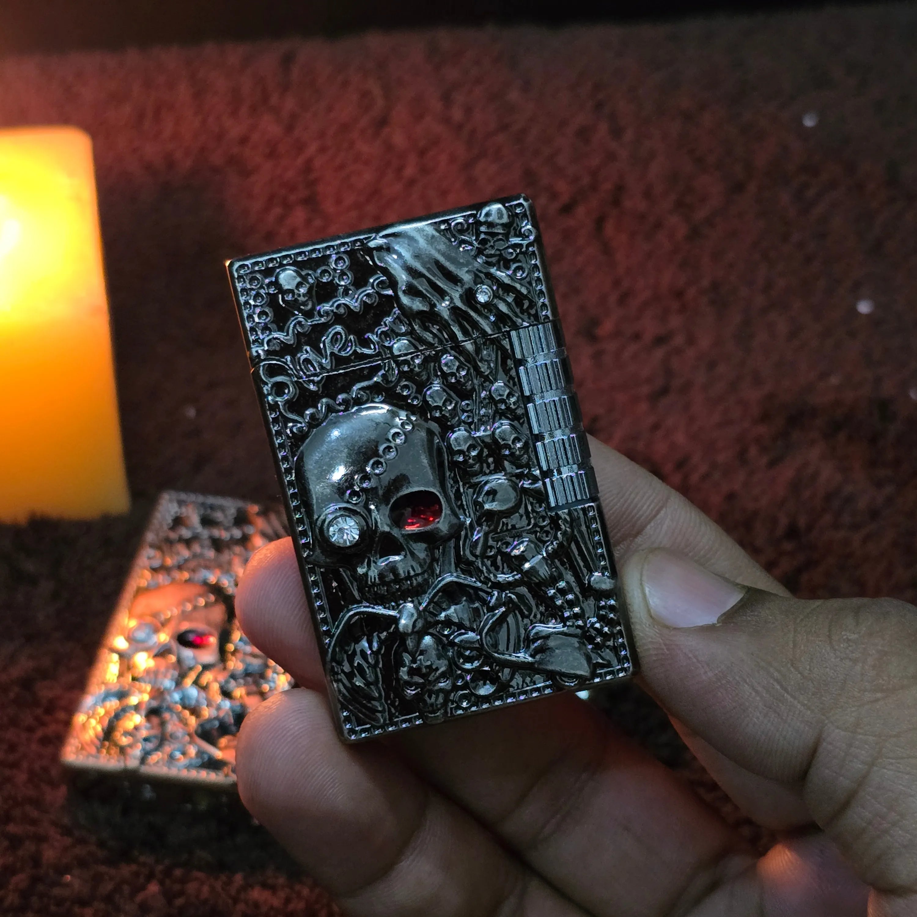 ALA FLAME HELLBOUND Gothic Skull Carved Lighter