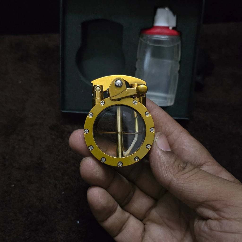 ALA FLAME Retro Classic Metal Rocker Arm Liquid Fluid Lighter
