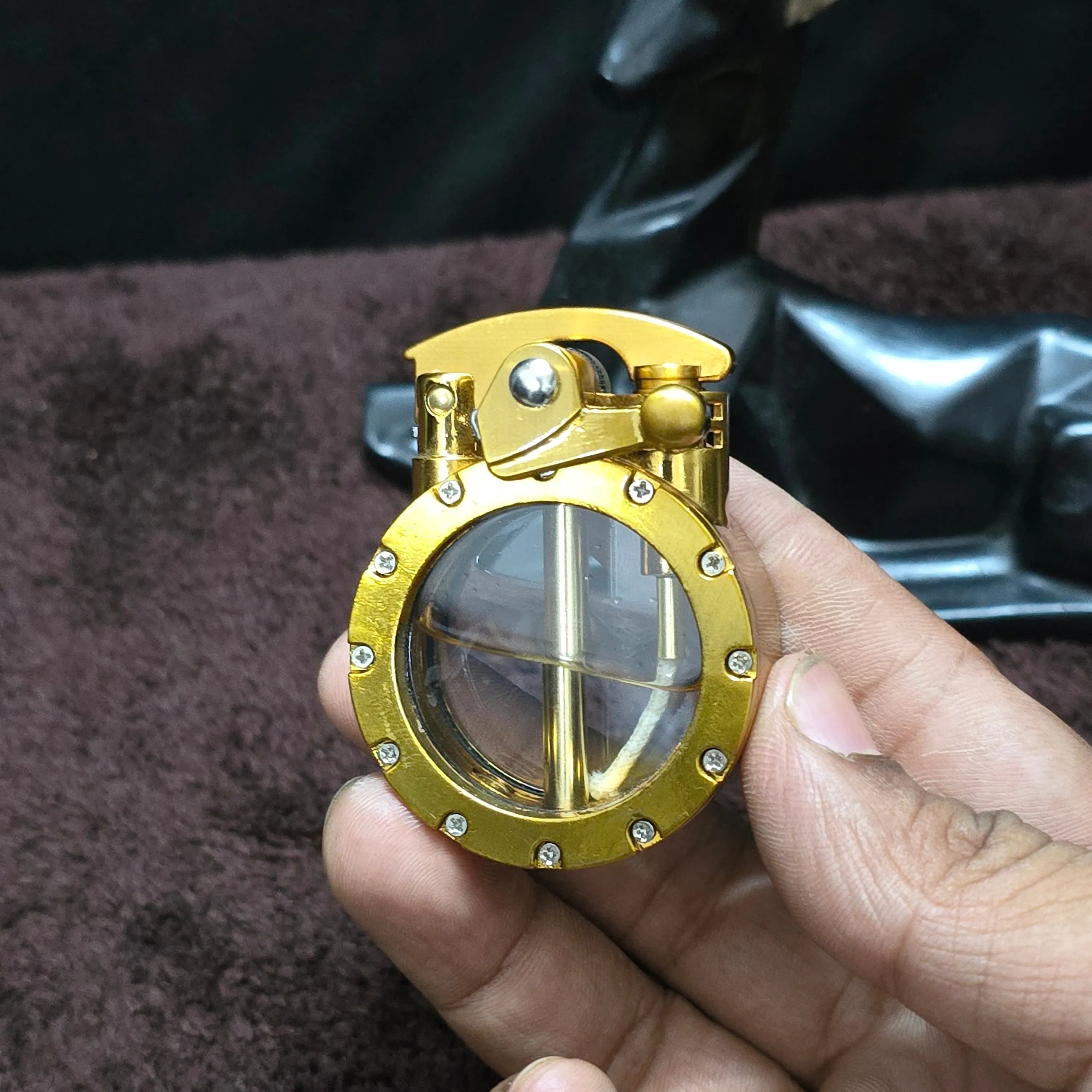 ALA FLAME Retro Classic Metal Rocker Arm Liquid Fluid Lighter