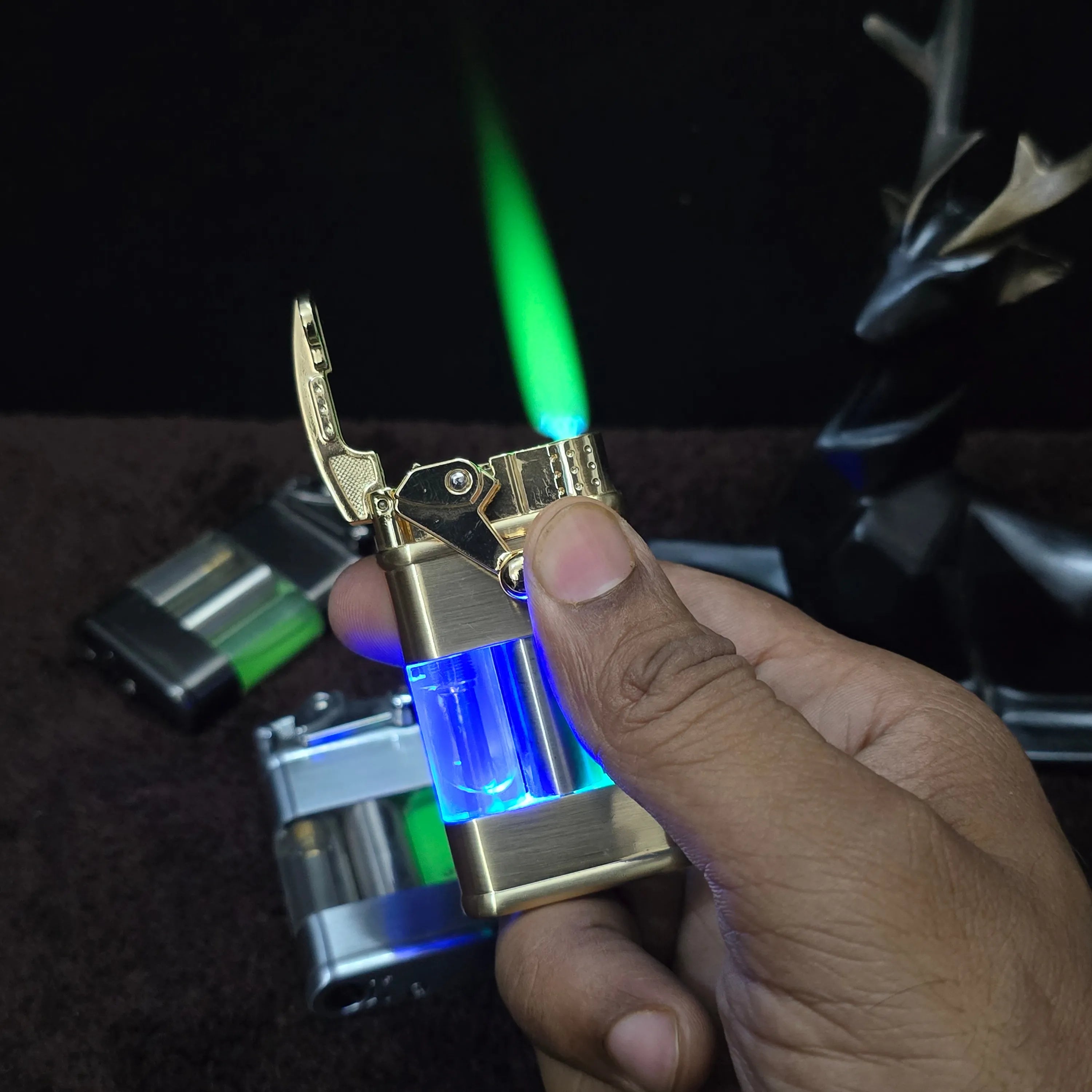 ALA FLAME Neon Glow Green Flame Lighter