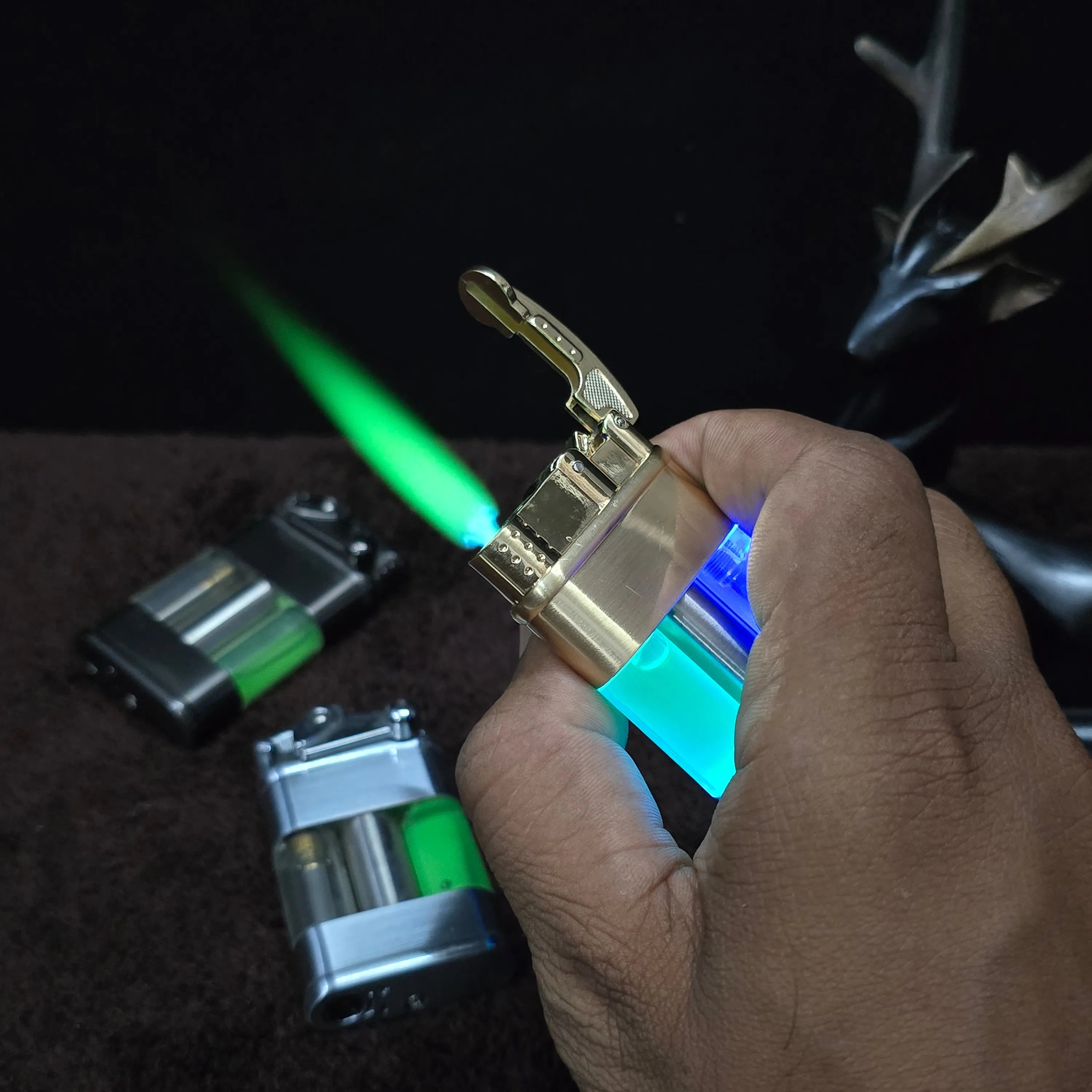 ALA FLAME Neon Glow Green Flame Lighter