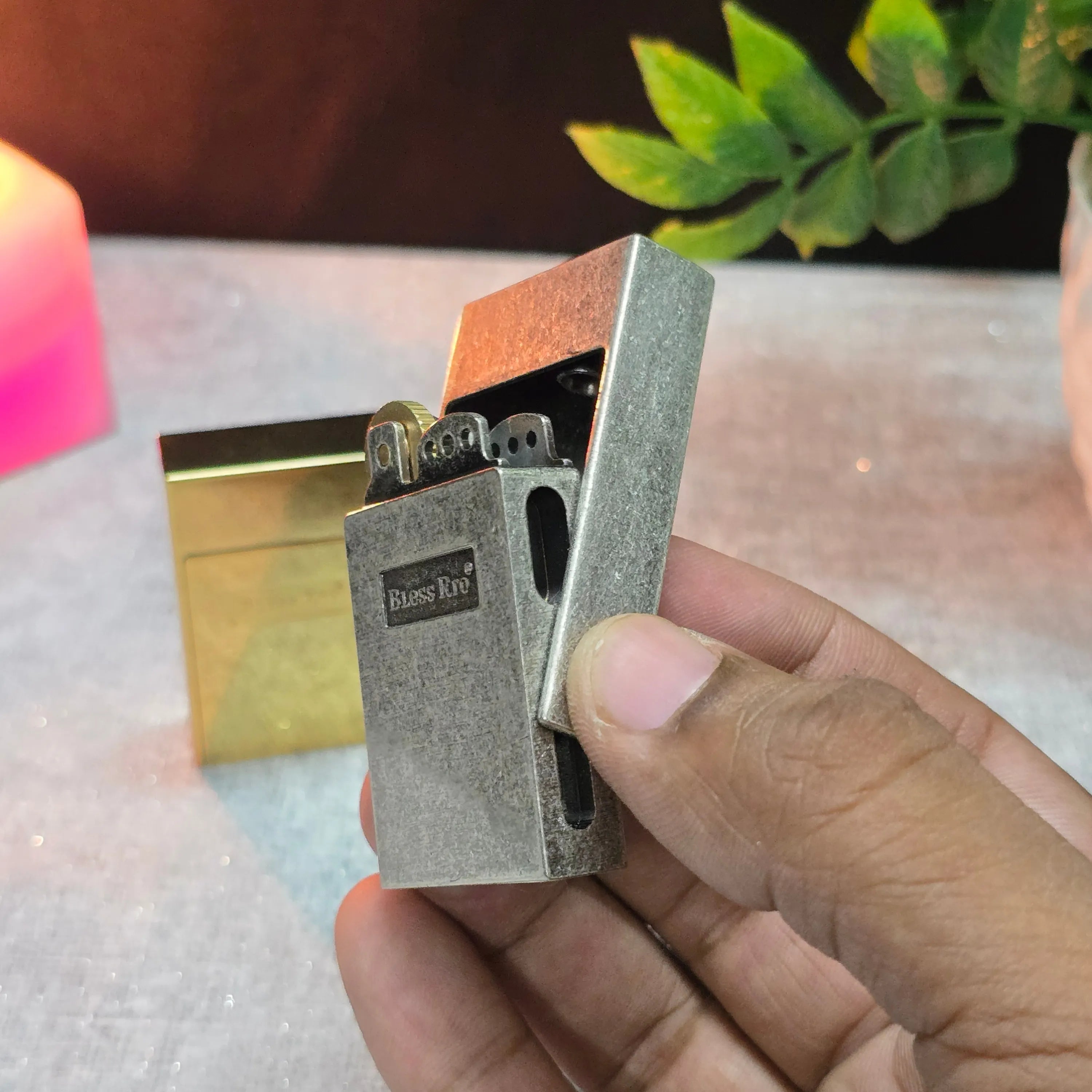 ALA FLAME OldTown Rustic Front-Flip Fuel Lighter