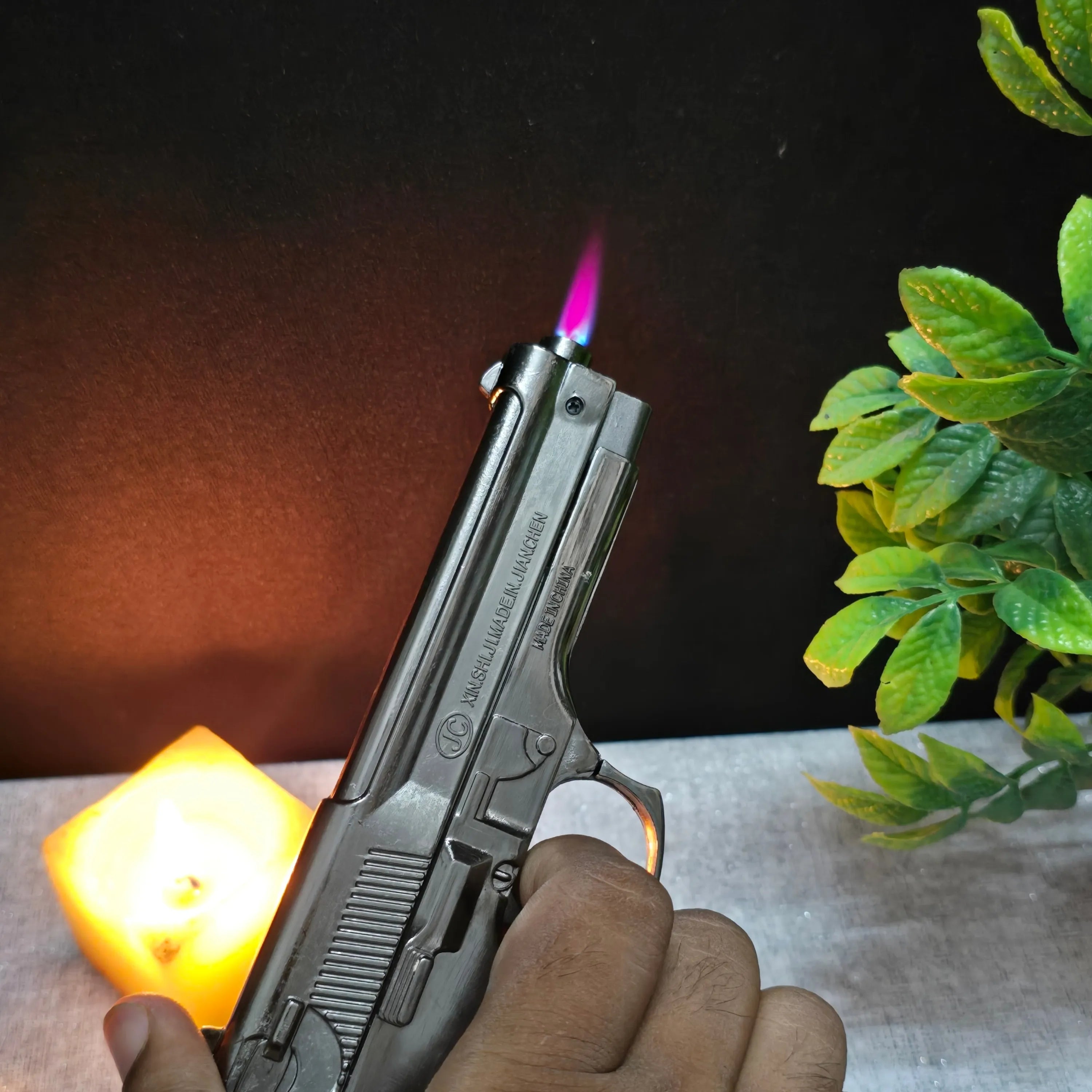 ALA FLAME 608 Reloaded Gun Lighter – Heavy Metal Windproof Jet Flame Lighter
