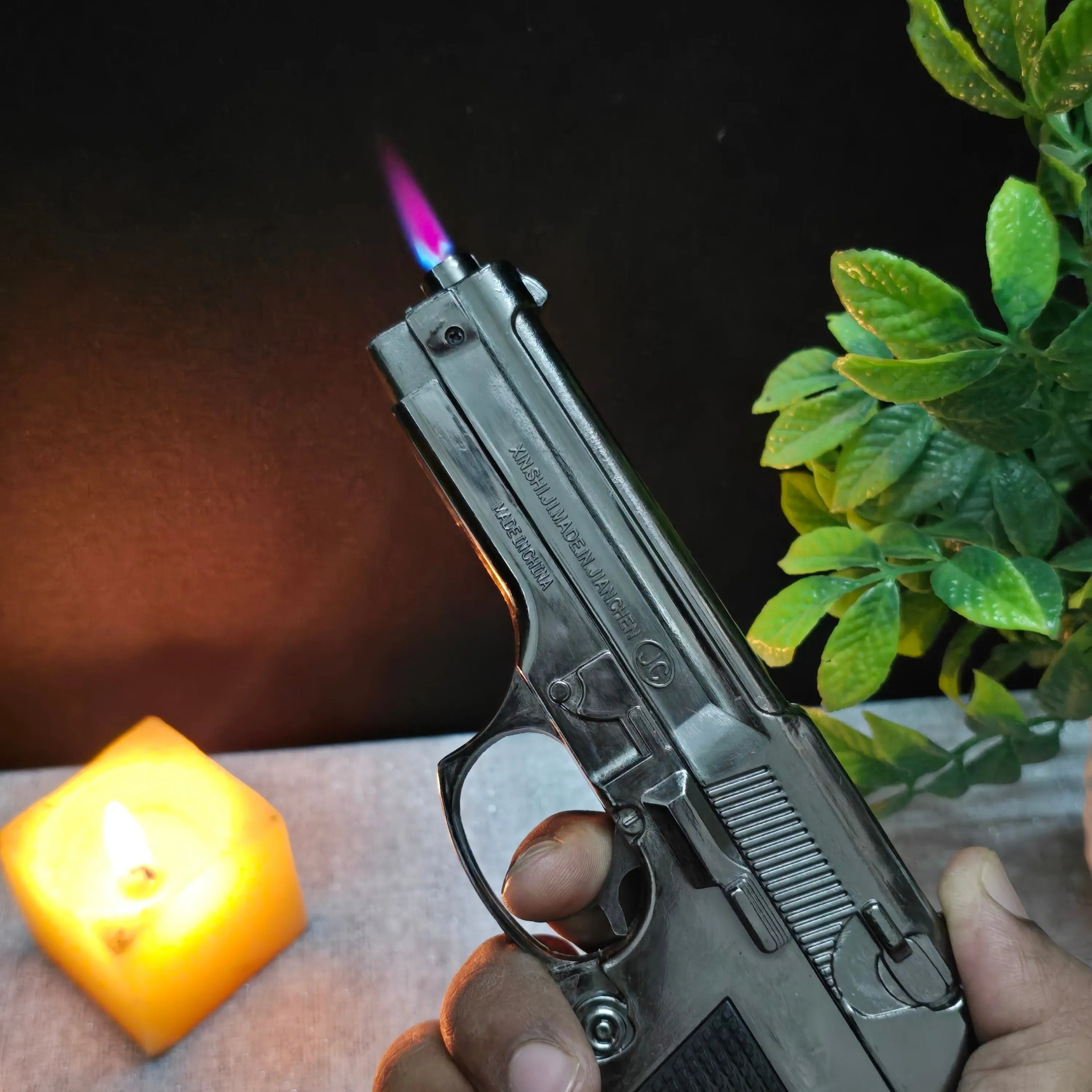 ALA FLAME 608 Reloaded Gun Lighter – Heavy Metal Windproof Jet Flame Lighter