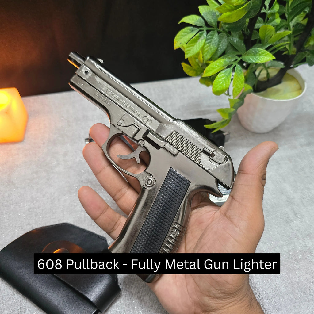 ALA FLAME 608 Reloaded Gun Lighter – Heavy Metal Windproof Jet Flame Lighter