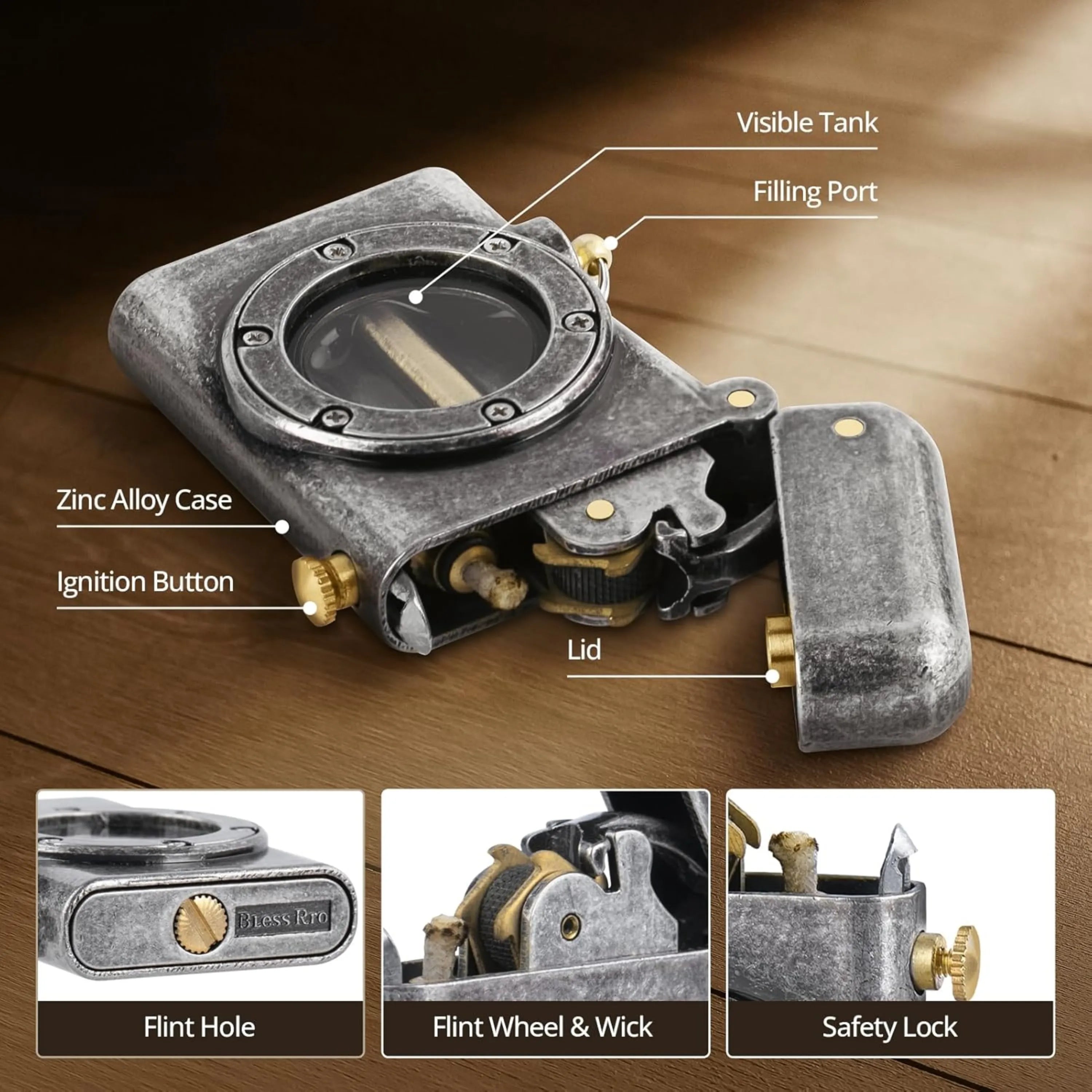 ALA FLAME Rotary Retro Trench Lighter