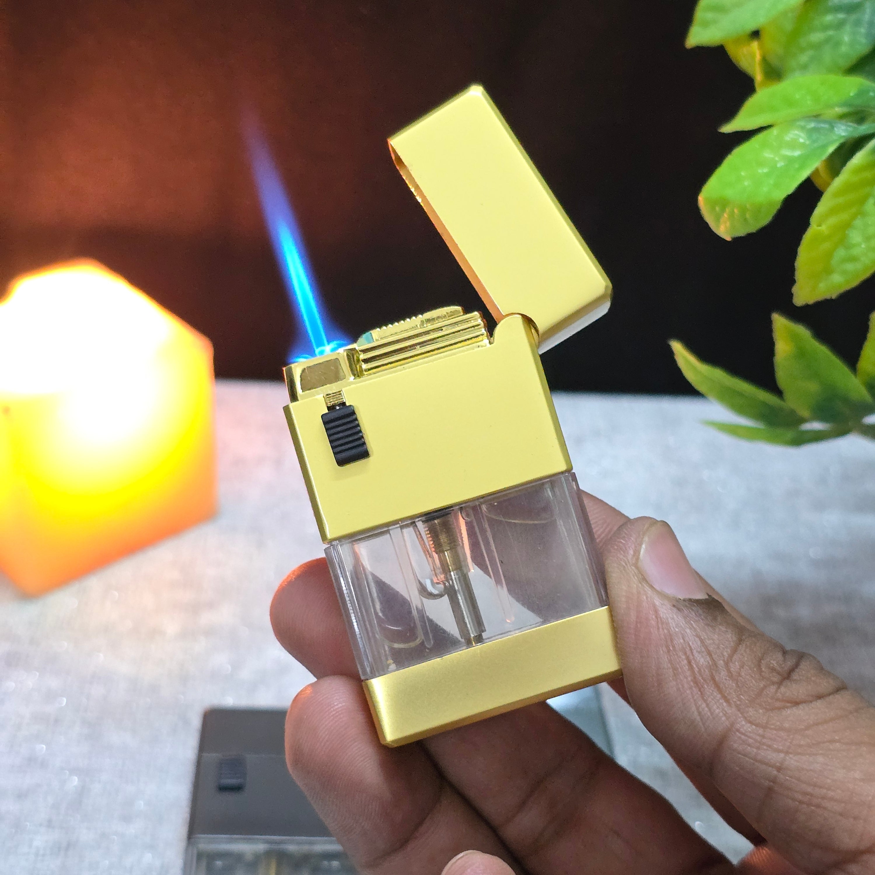 ALA FLAME TwinBeam Dual Flame Transparent Tank Lighter