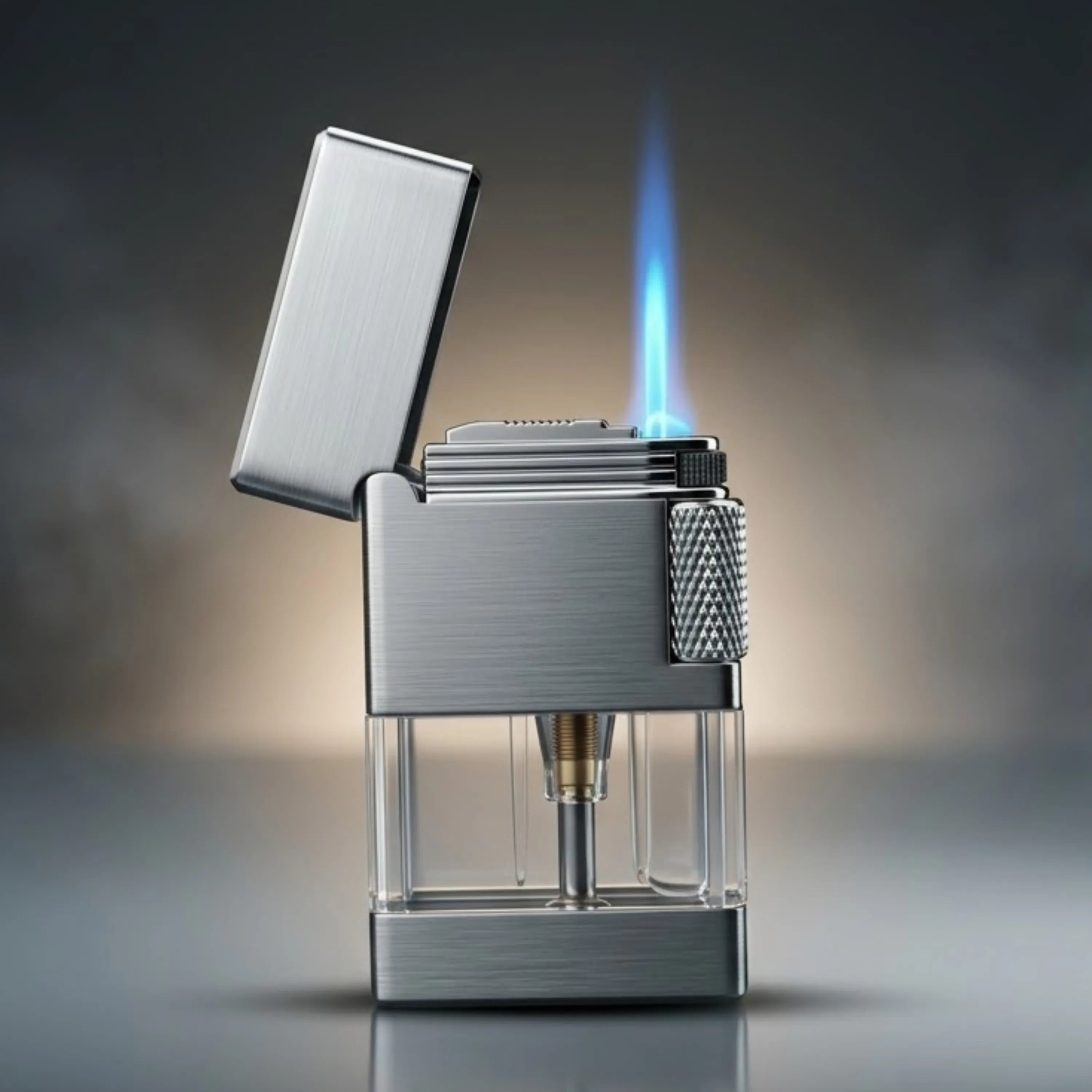 ALA FLAME TwinBeam Dual Flame Transparent Tank Lighter