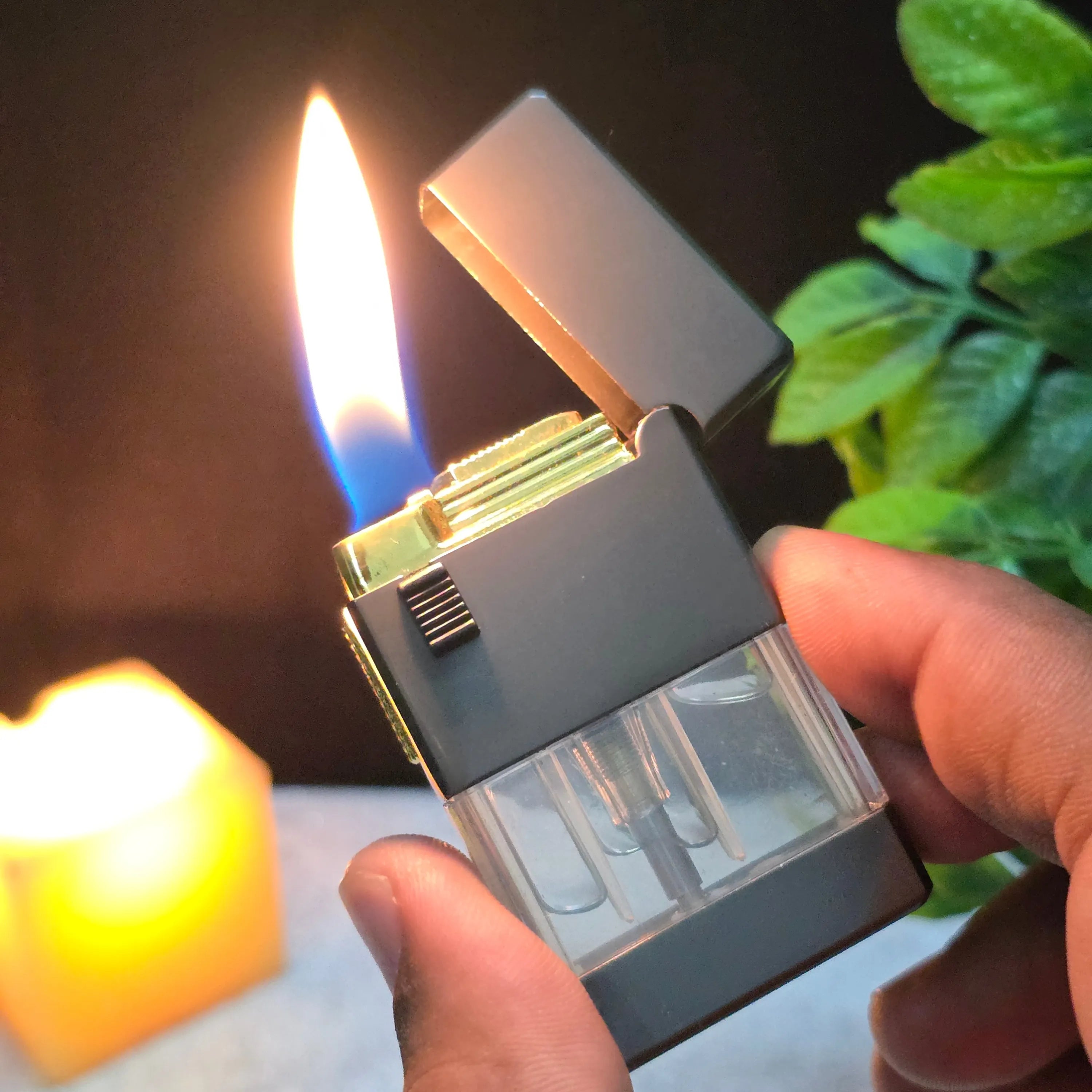 ALA FLAME TwinBeam Dual Flame Transparent Tank Lighter