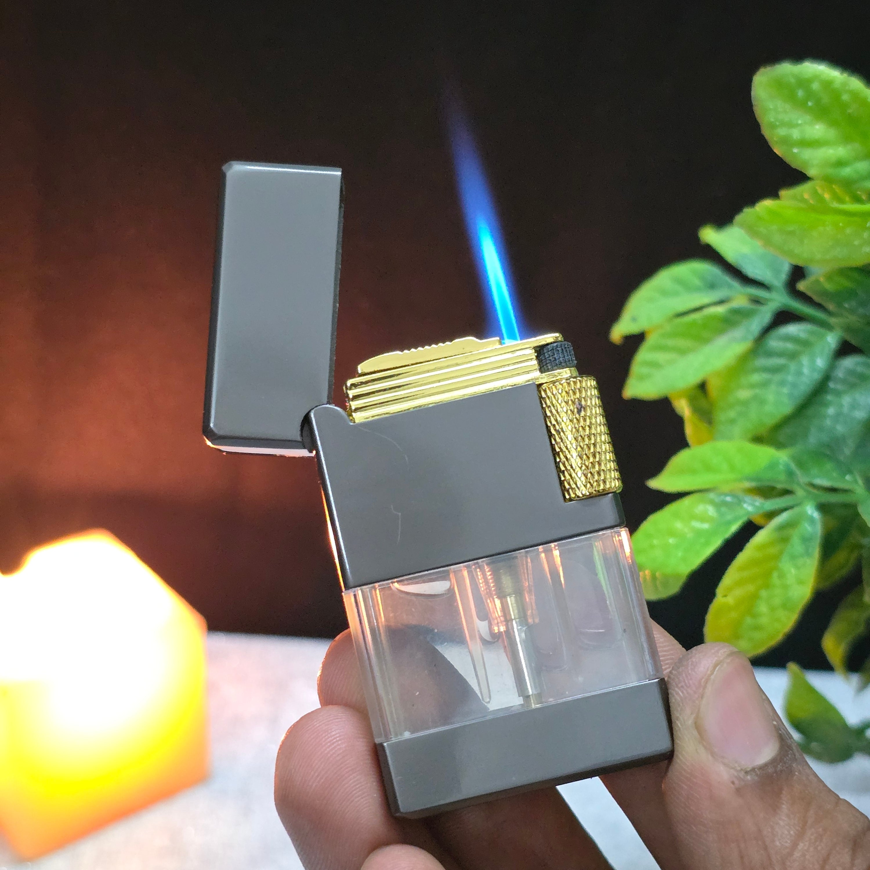 ALA FLAME TwinBeam Dual Flame Transparent Tank Lighter