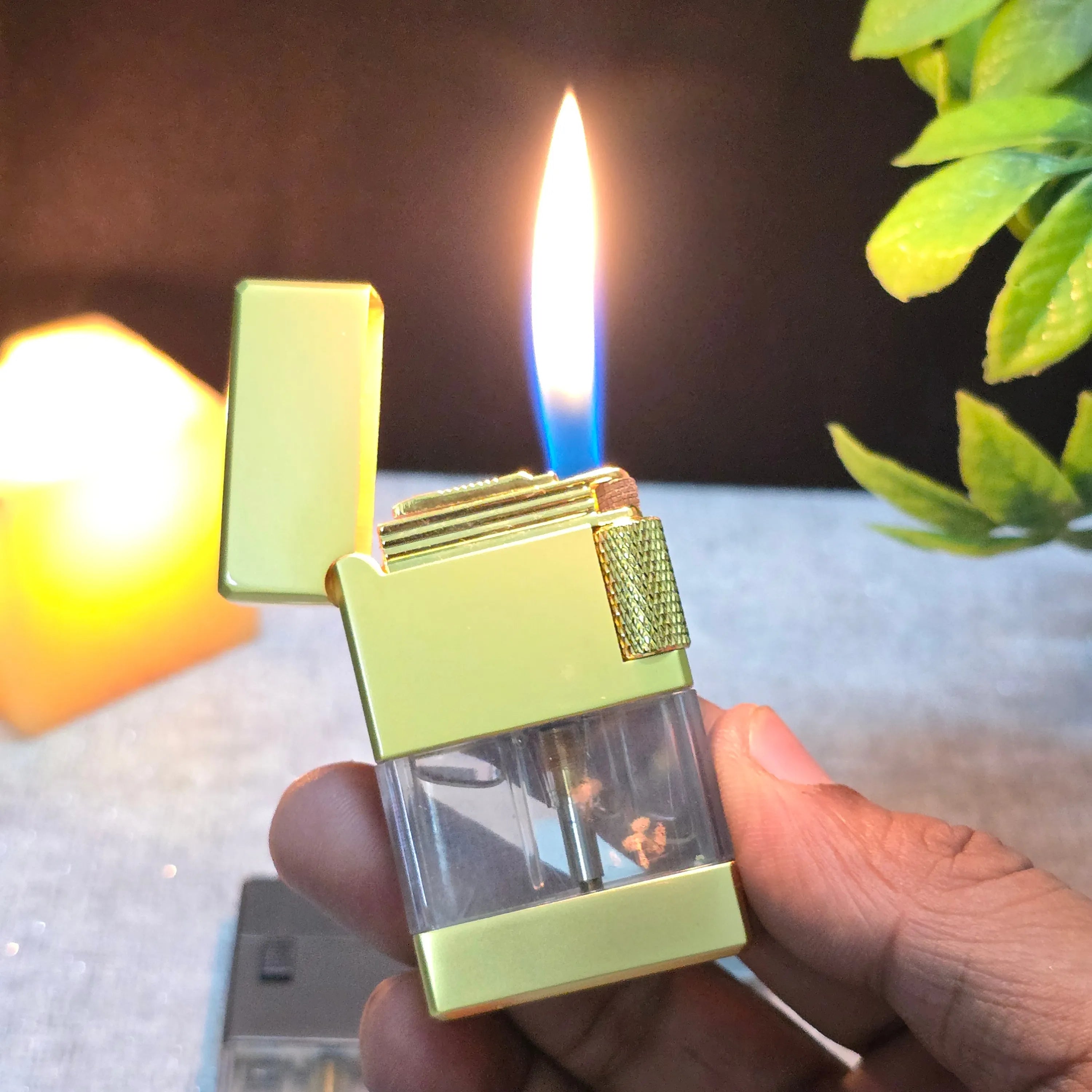 ALA FLAME TwinBeam Dual Flame Transparent Tank Lighter