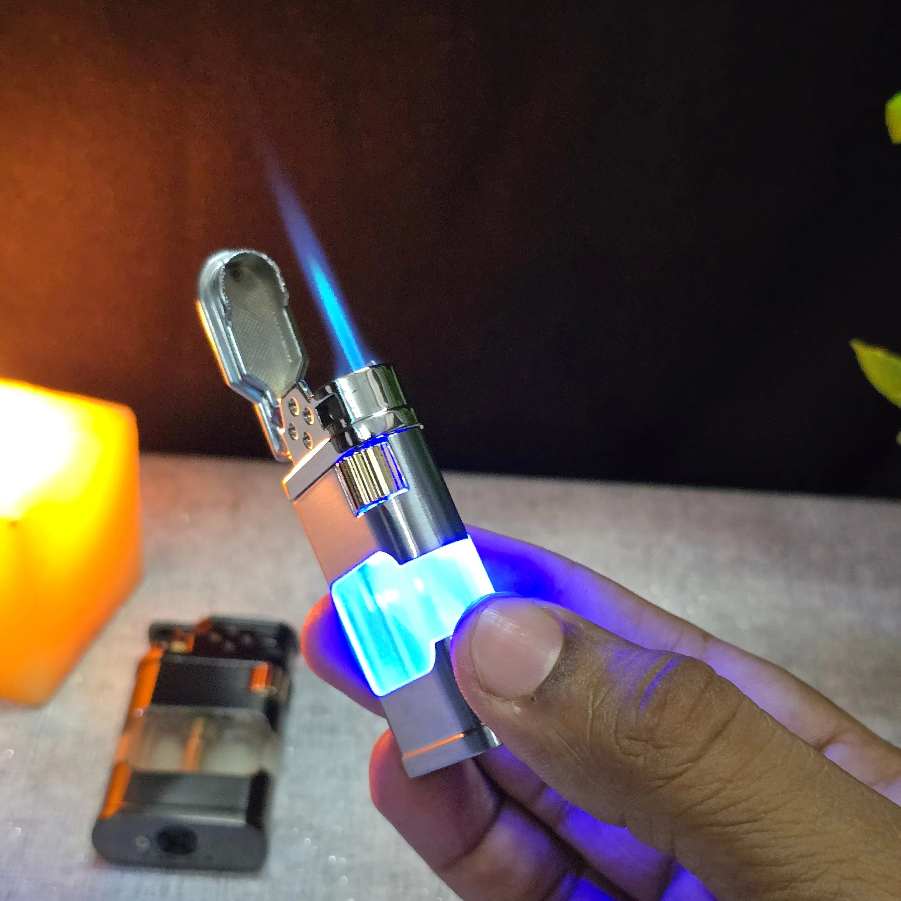ALA FLAME Ghost Blueprint Transparent Jet Flame Lighter
