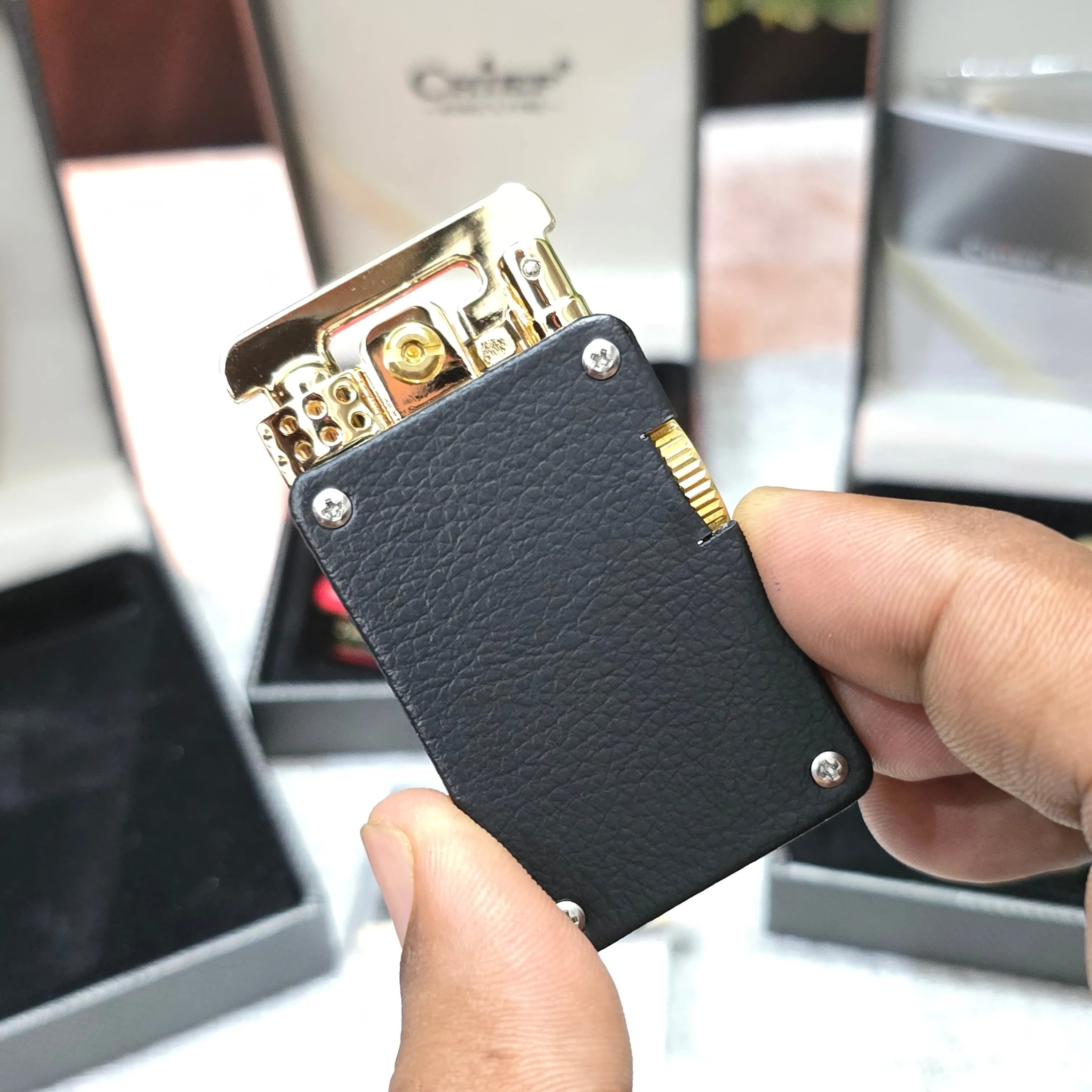 CHIEF 708 Rocker Arm Leather Oil Lighter