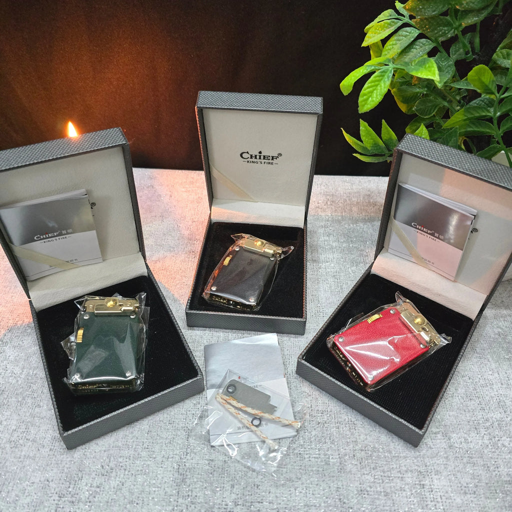CHIEF 708 Rocker Arm Leather Oil Lighter