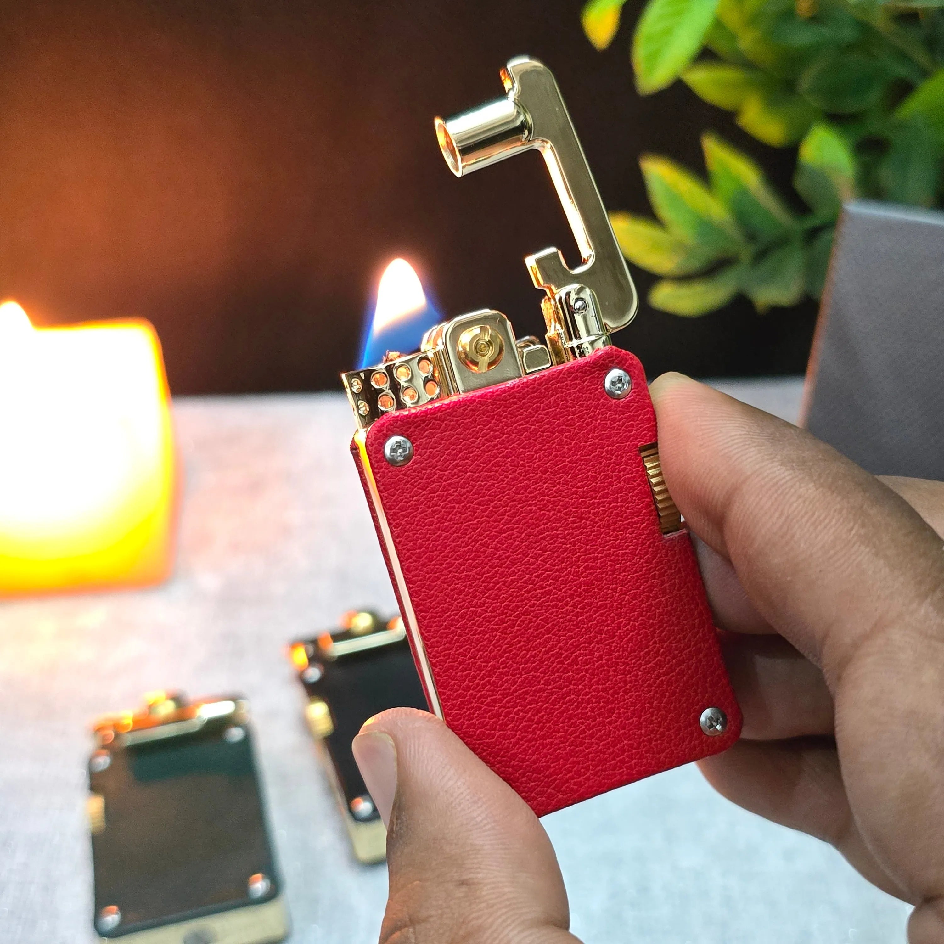CHIEF 708 Rocker Arm Leather Oil Lighter