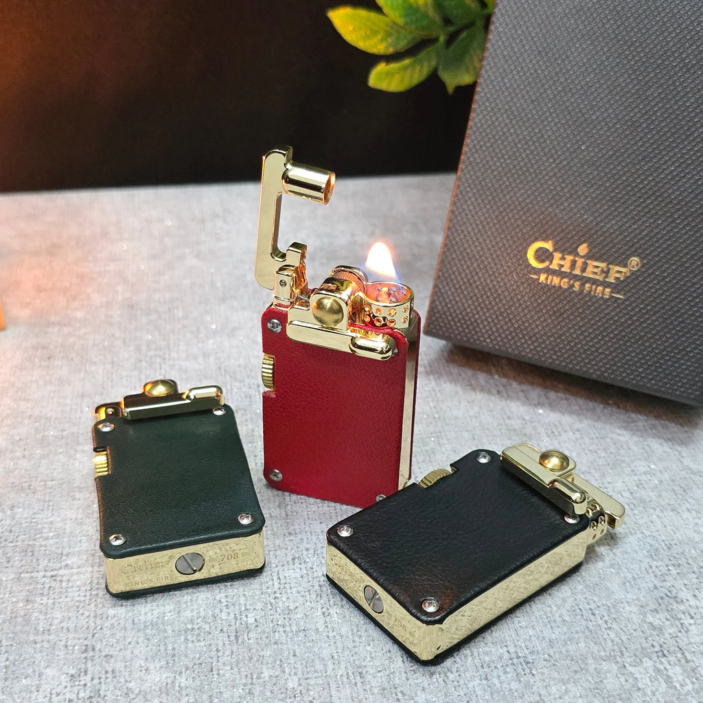 CHIEF 708 Rocker Arm Leather Oil Lighter