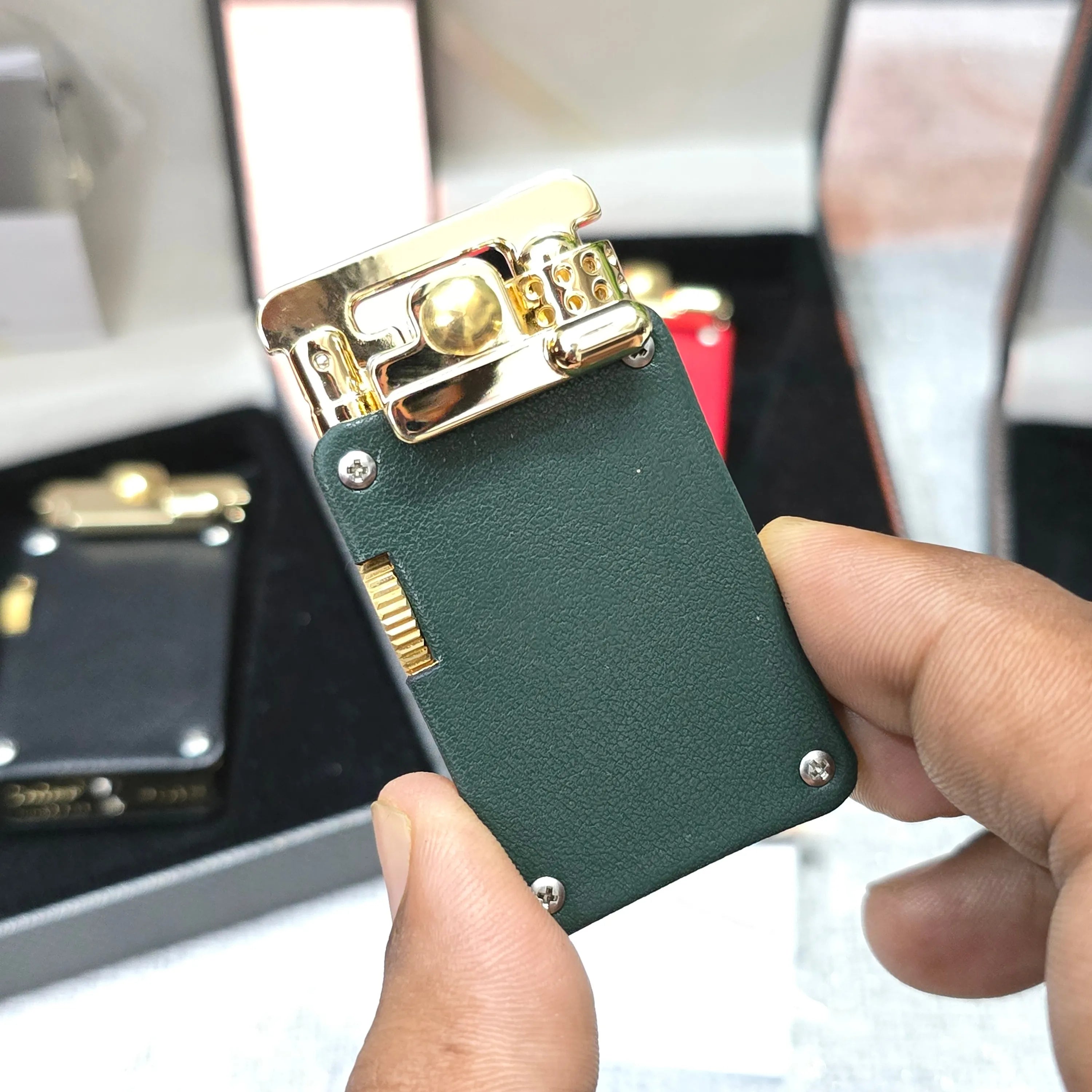 CHIEF 708 Rocker Arm Leather Oil Lighter