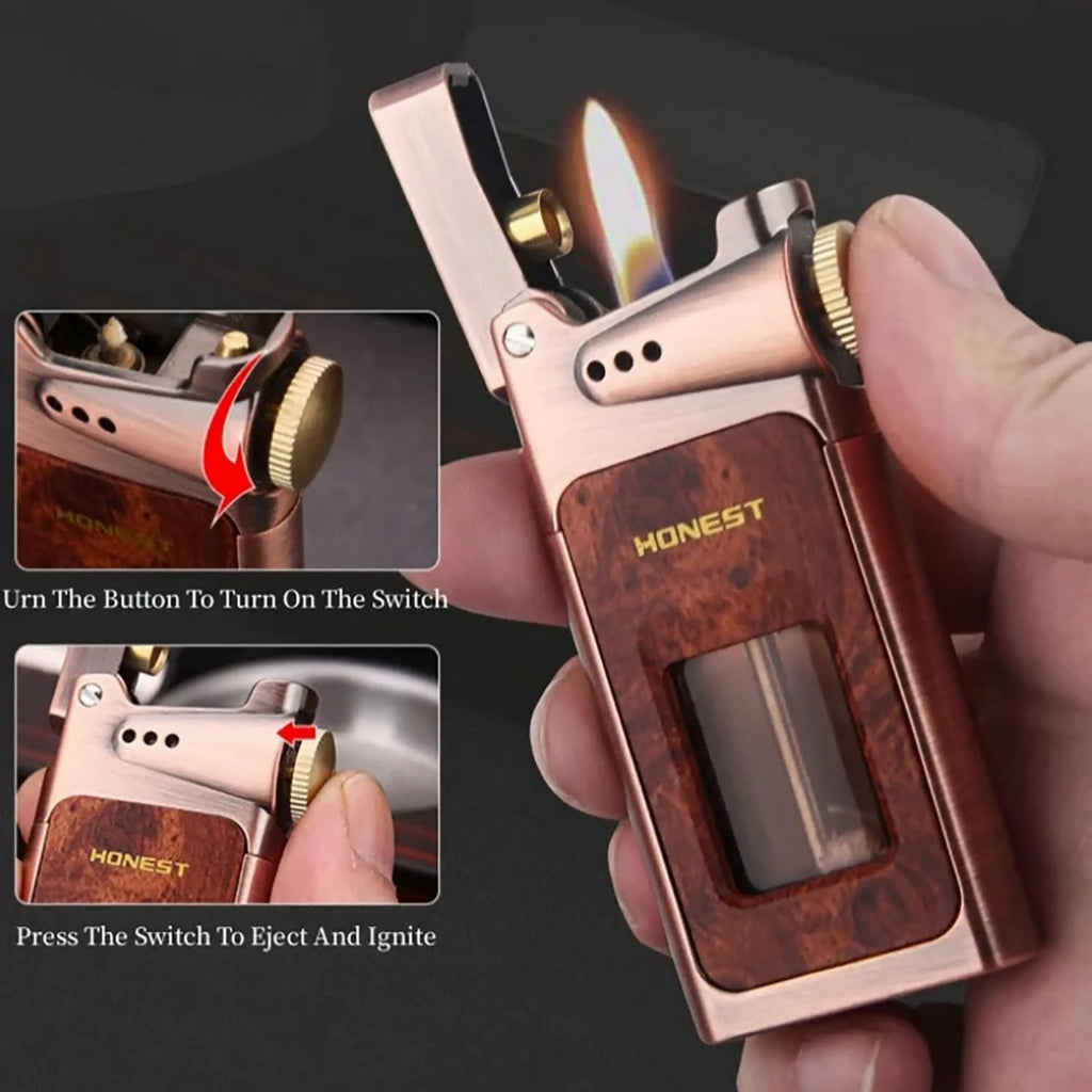 HONEST Dragon Horn Oil Lighter Transparent Fuel Tank