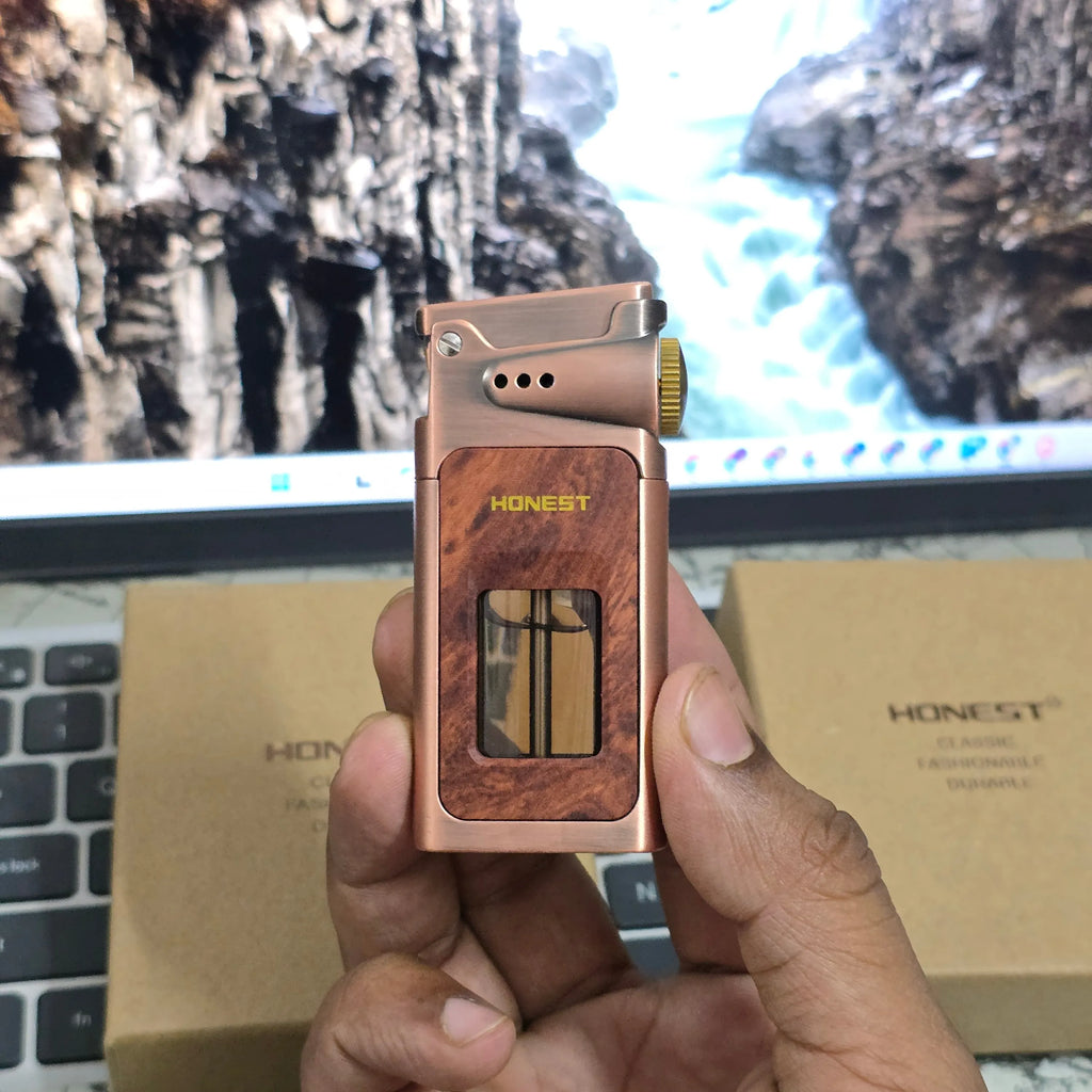 HONEST Dragon Horn Oil Lighter Transparent Fuel Tank