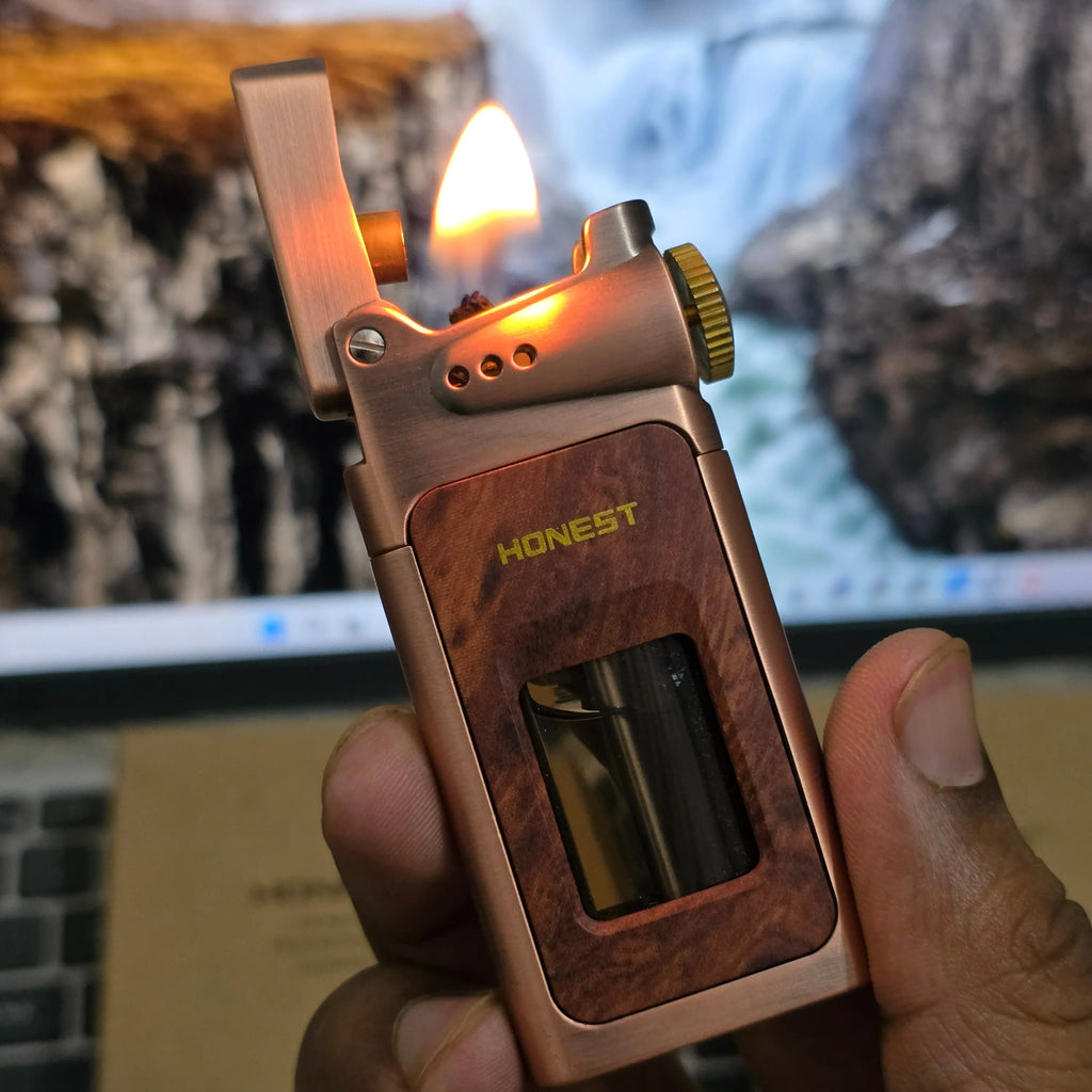 HONEST Dragon Horn Oil Lighter Transparent Fuel Tank