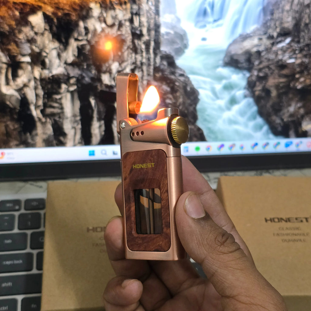 HONEST Dragon Horn Oil Lighter Transparent Fuel Tank