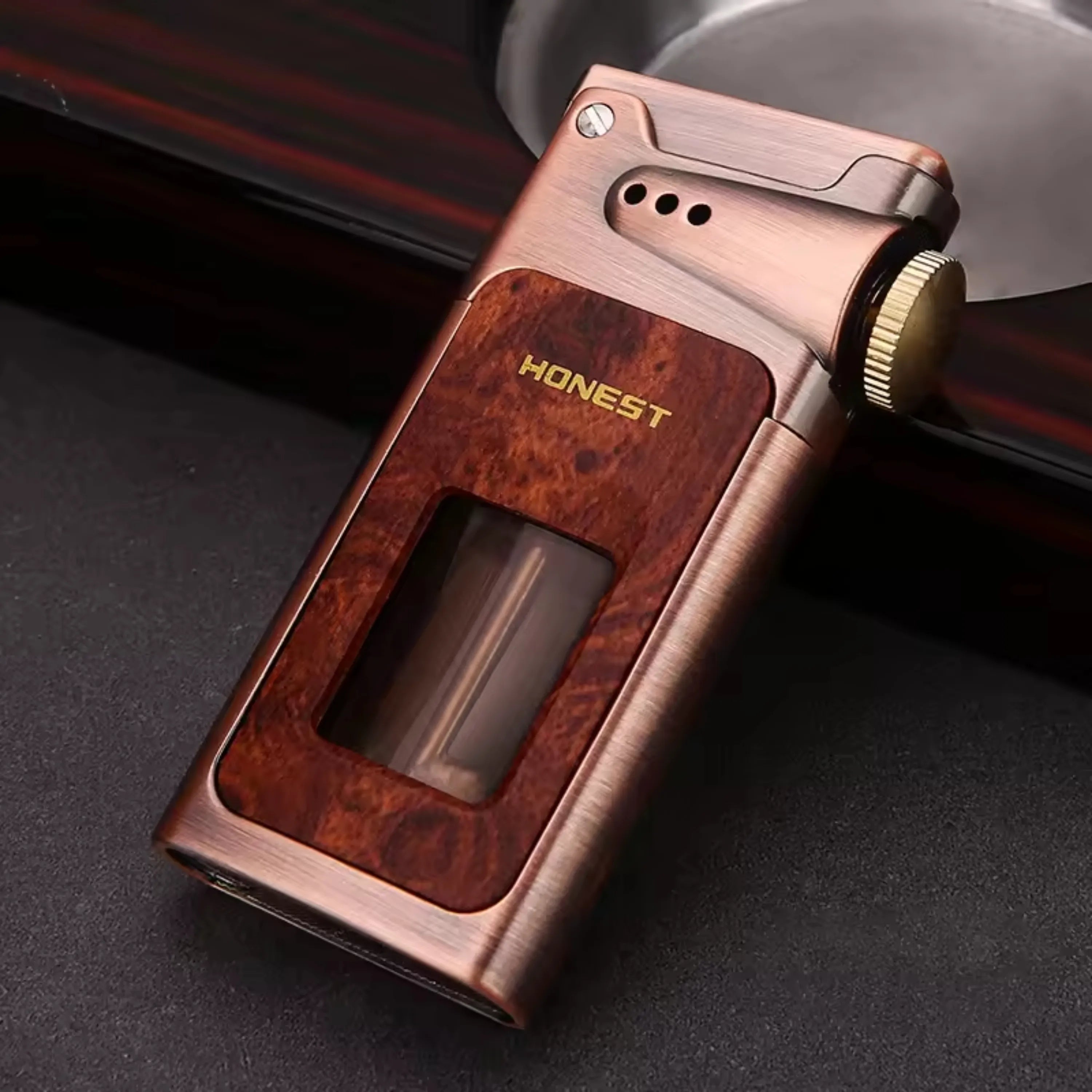 HONEST Dragon Horn Oil Lighter Transparent Fuel Tank