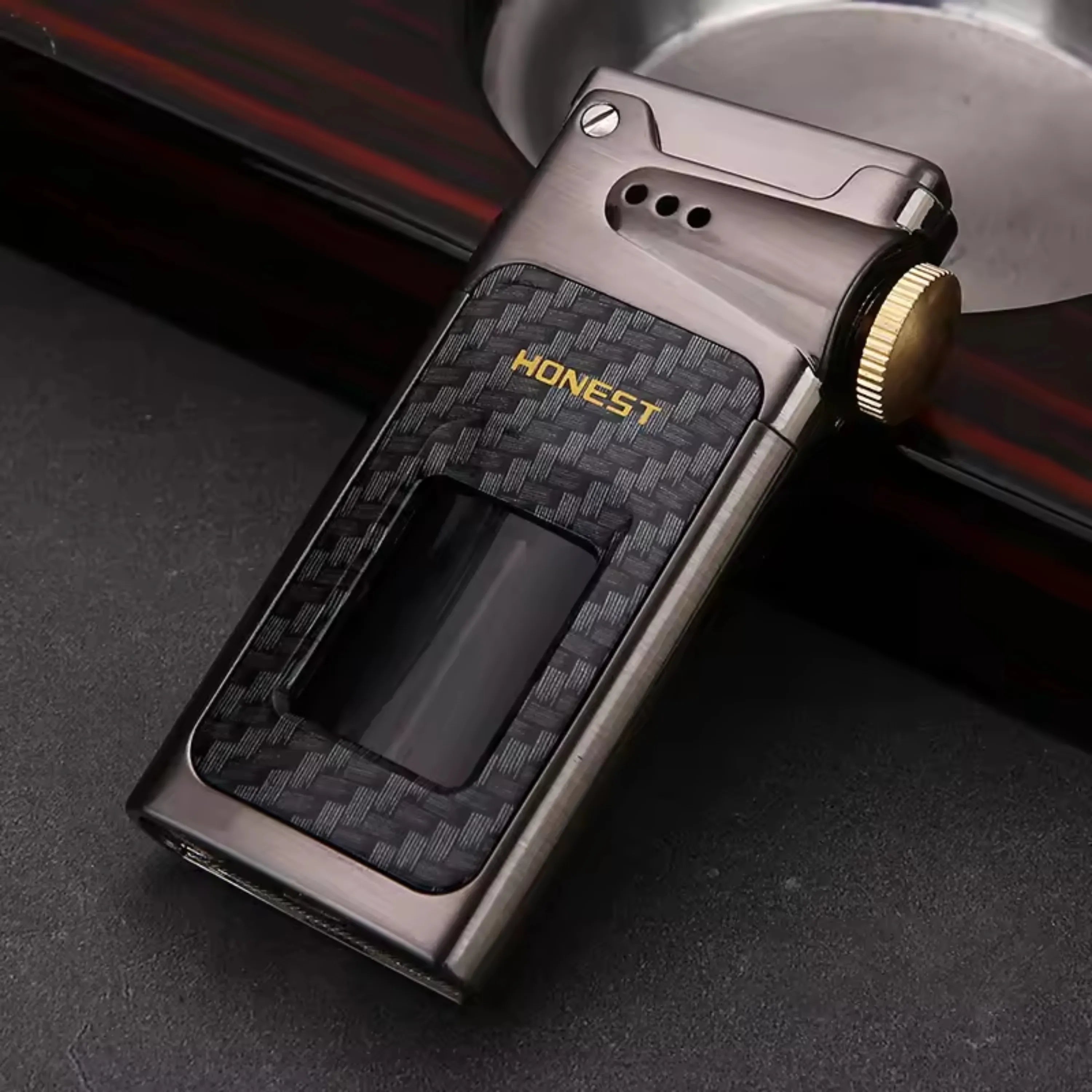 HONEST Dragon Horn Oil Lighter Transparent Fuel Tank