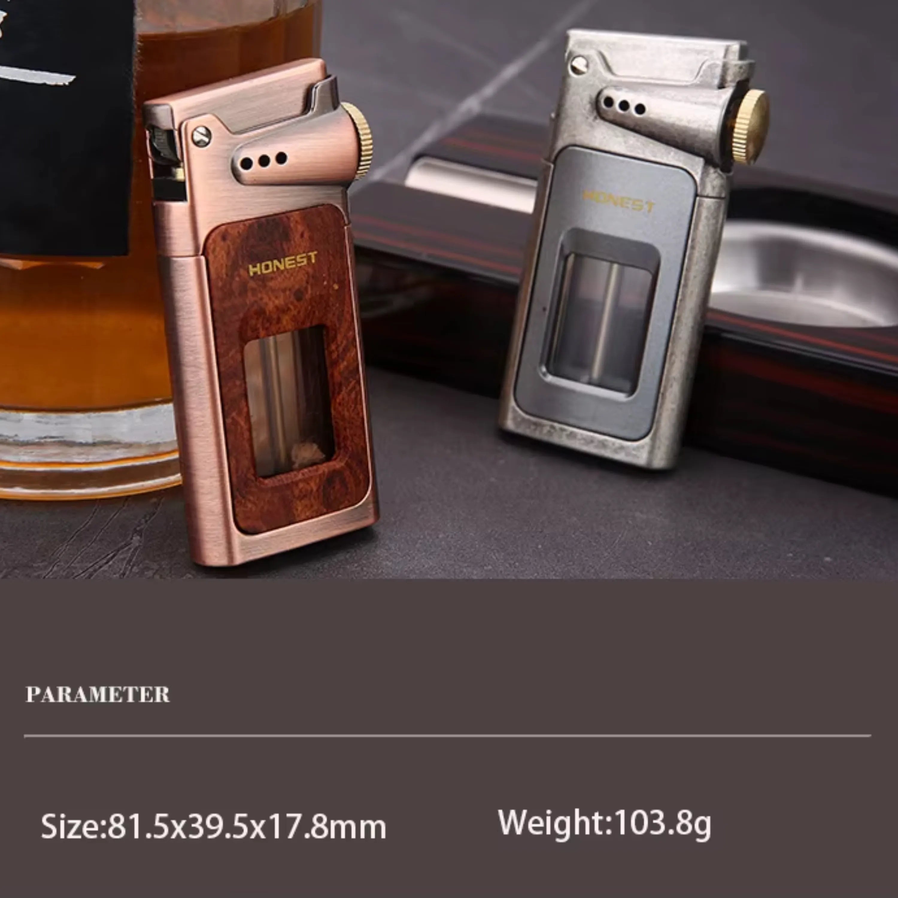 HONEST Dragon Horn Oil Lighter Transparent Fuel Tank