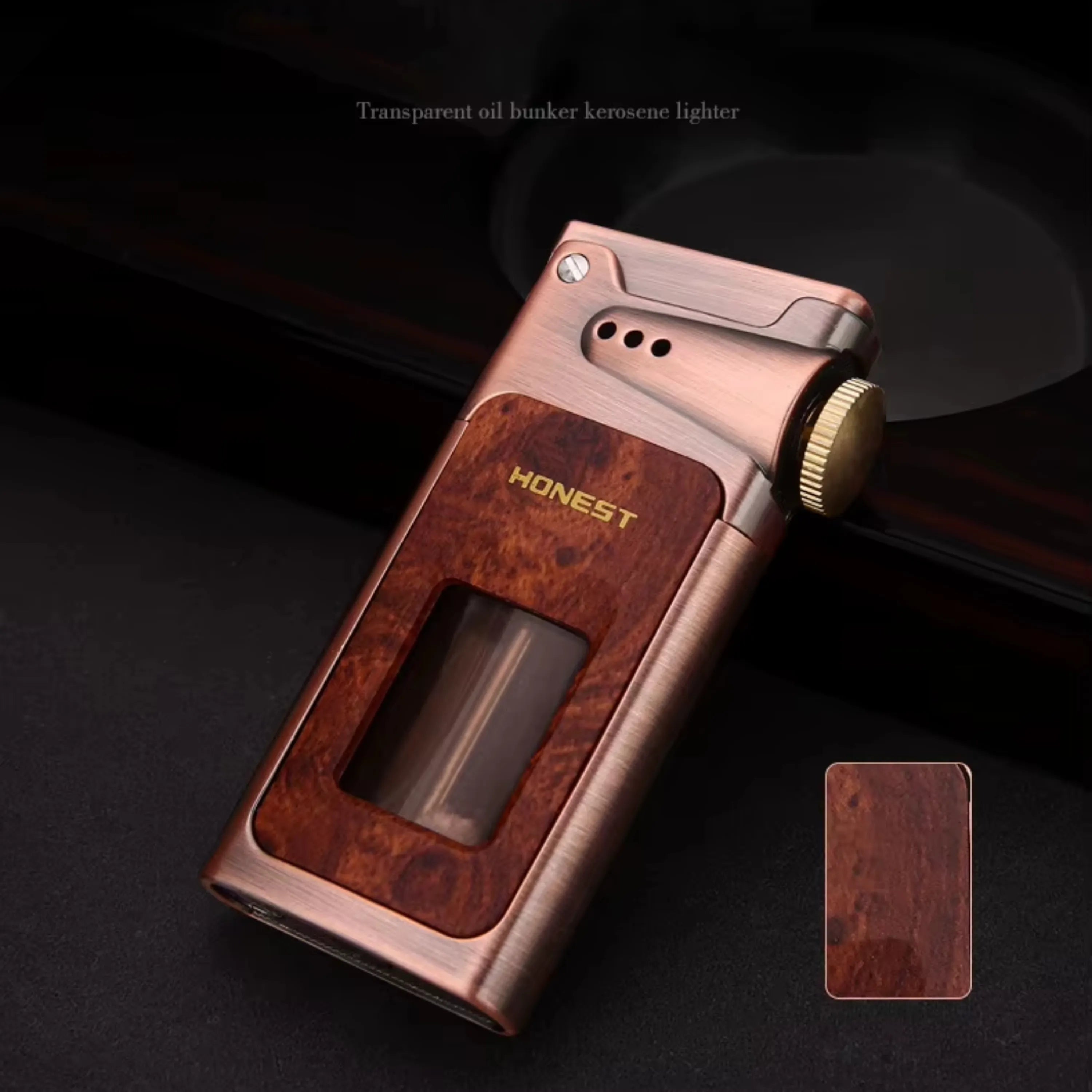 HONEST Dragon Horn Oil Lighter Transparent Fuel Tank