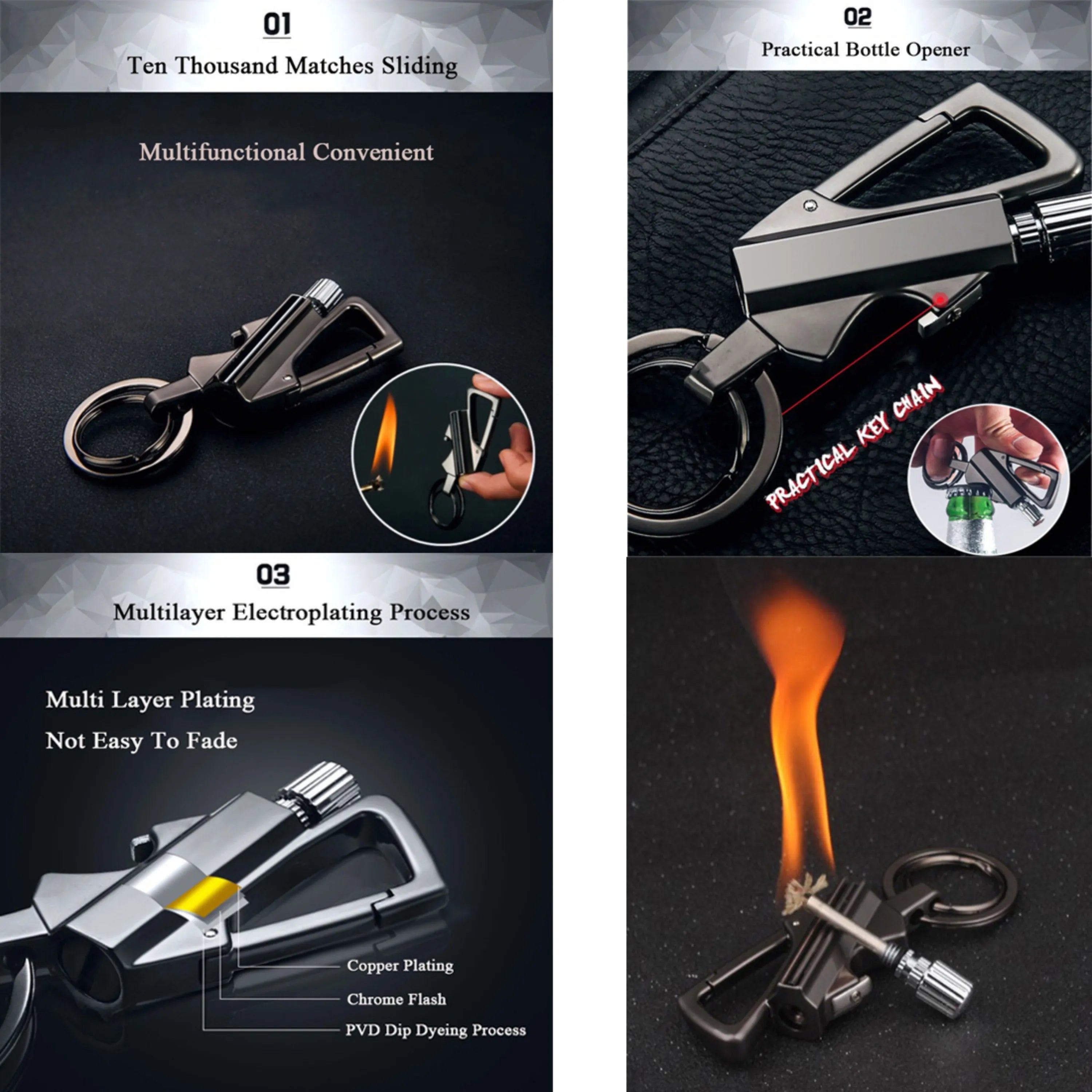 HONEST MatchKey Pro Permanent Match Keychain Lighter