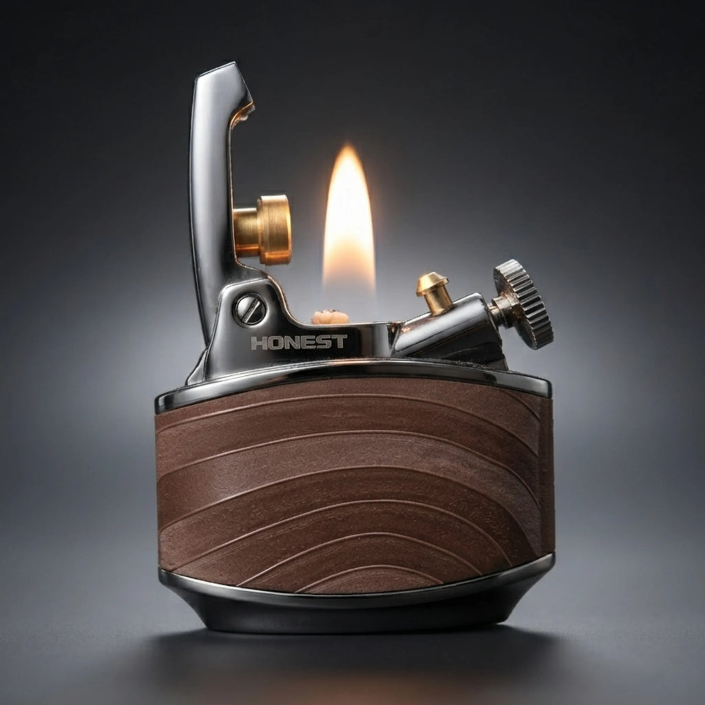 HONEST Sturgeon BCZ808-2 Premium Leather-Wrapped Kerosene Lighter