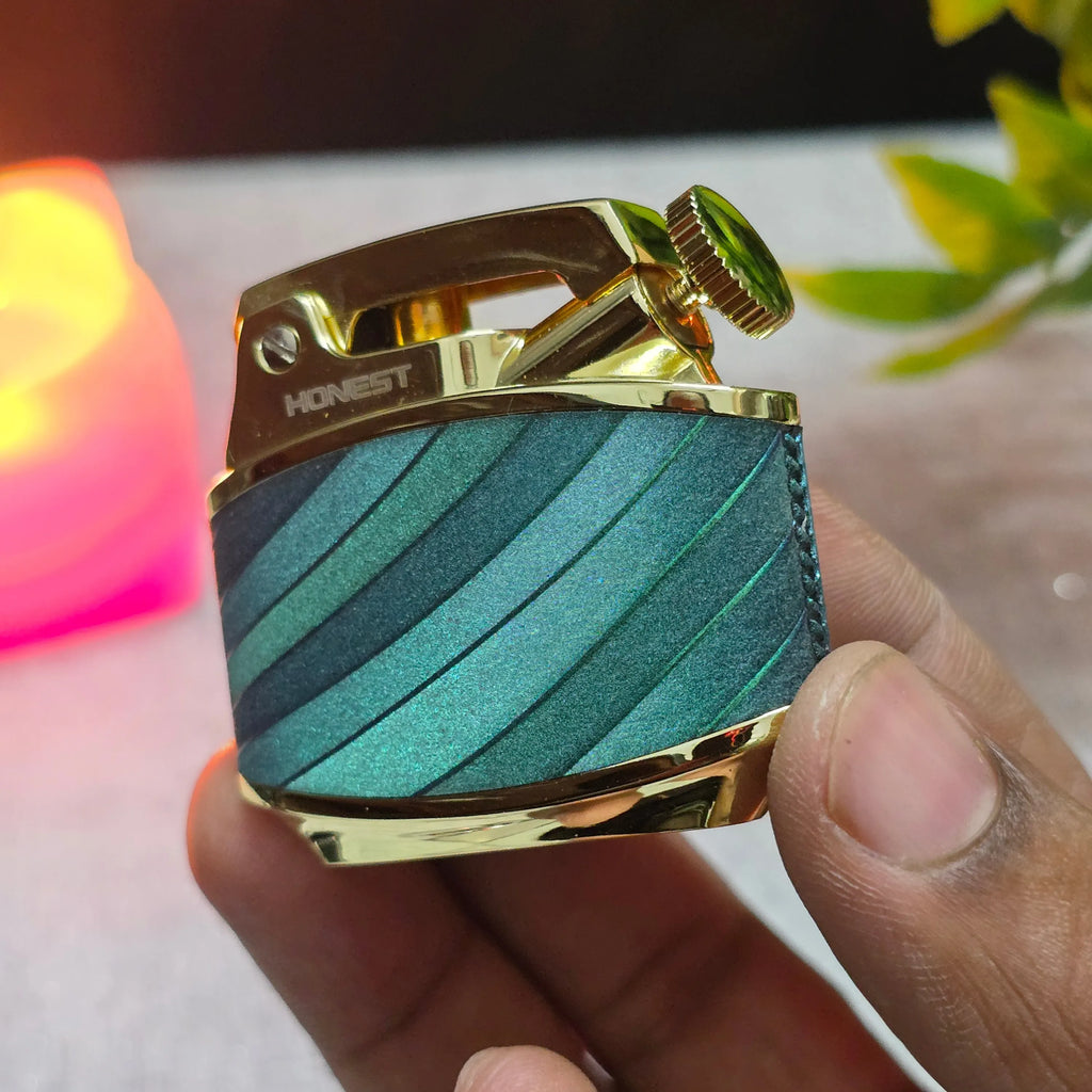 HONEST Sturgeon BCZ808-2 Premium Leather-Wrapped Kerosene Lighter