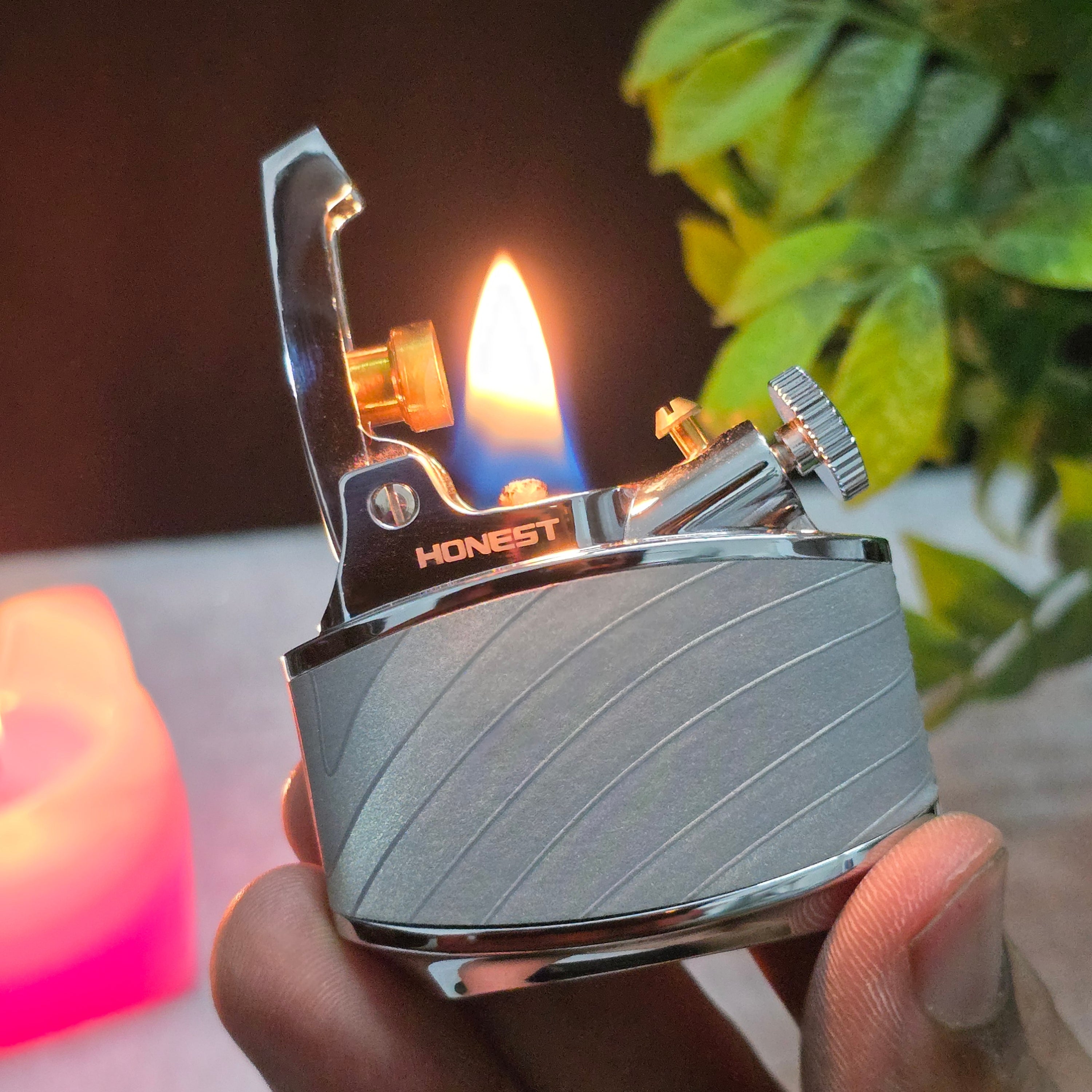 HONEST Sturgeon BCZ808-2 Premium Leather-Wrapped Kerosene Lighter