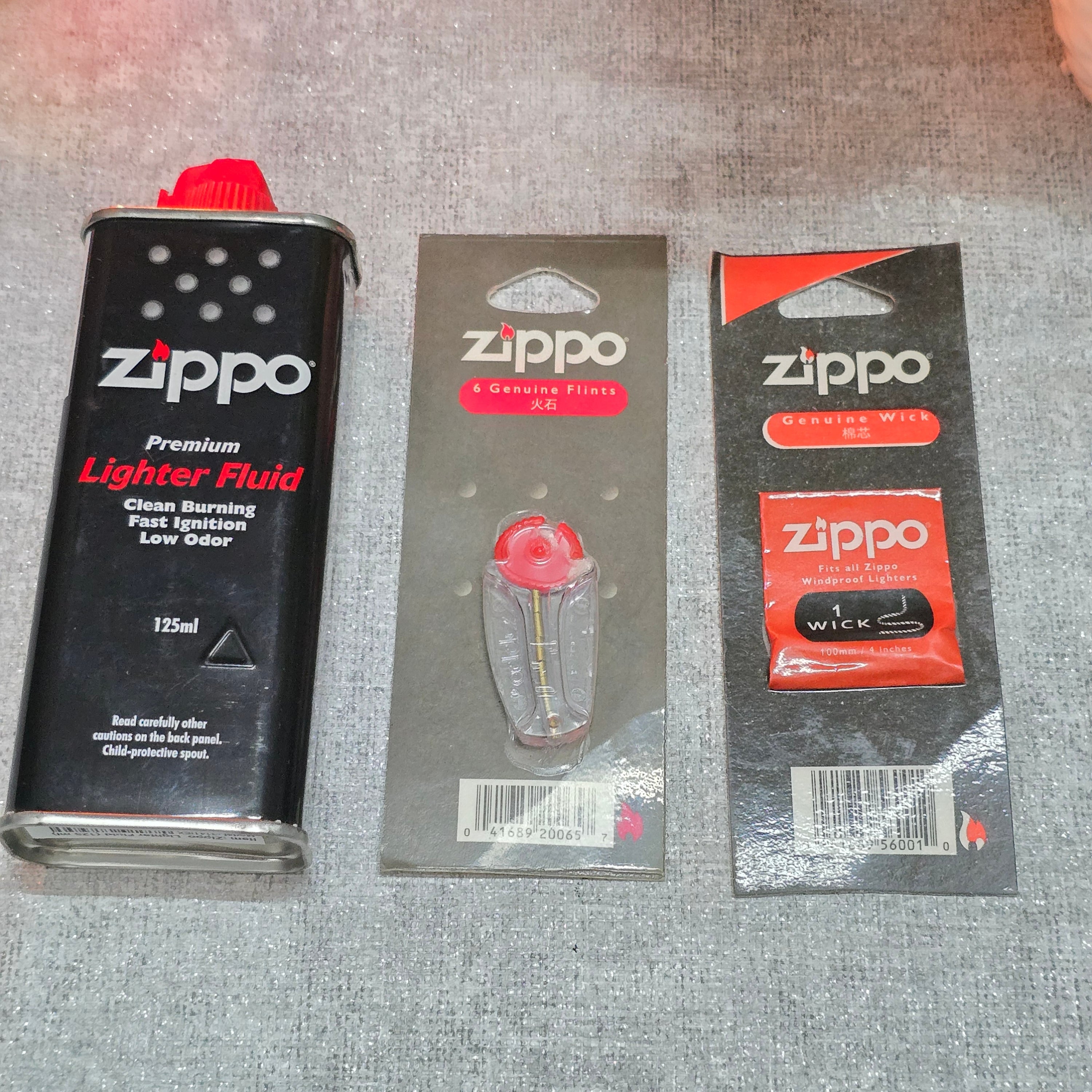 Zippo Premium Lighter Fluid Refill Kit (125ML Fuel + Flint + Wick)
