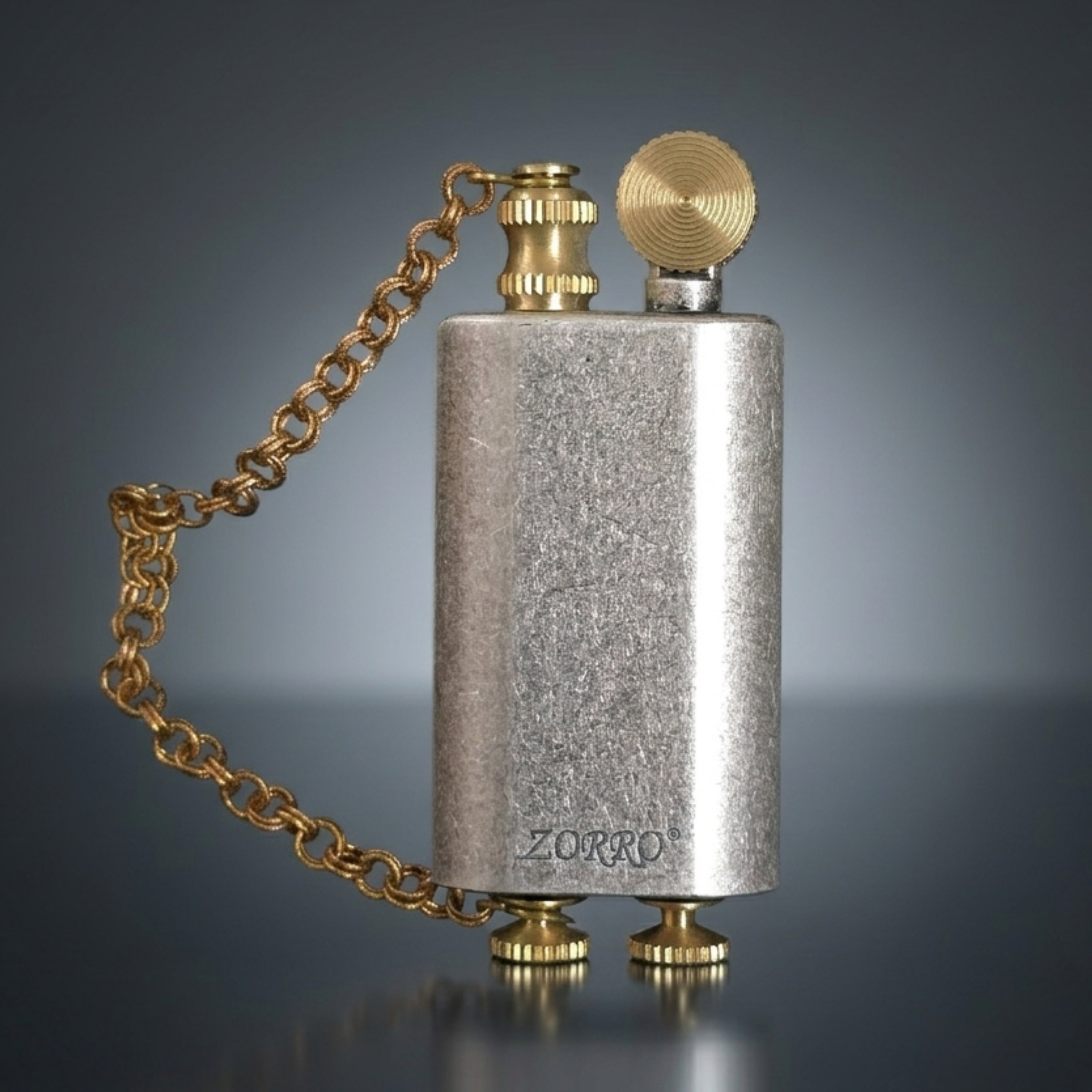 Zorro Z1967 Vintage Mechanical  Retro Lighter with Chain