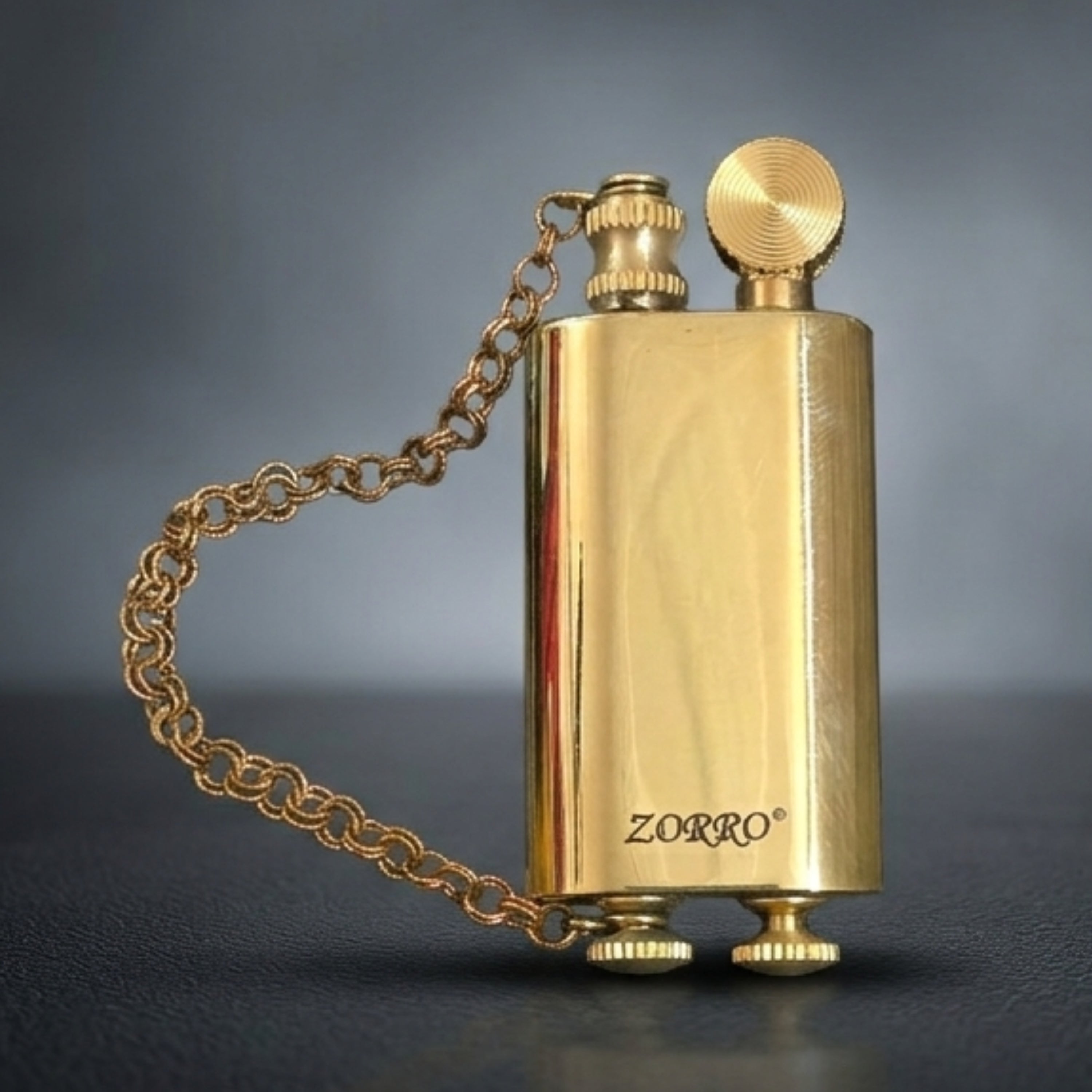 Zorro Z1967 Vintage Mechanical  Retro Lighter with Chain