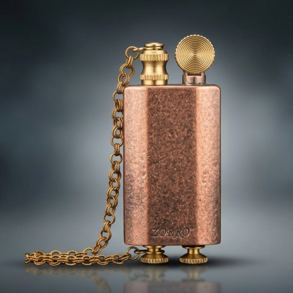Zorro Z1967 Vintage Mechanical  Retro Lighter with Chain