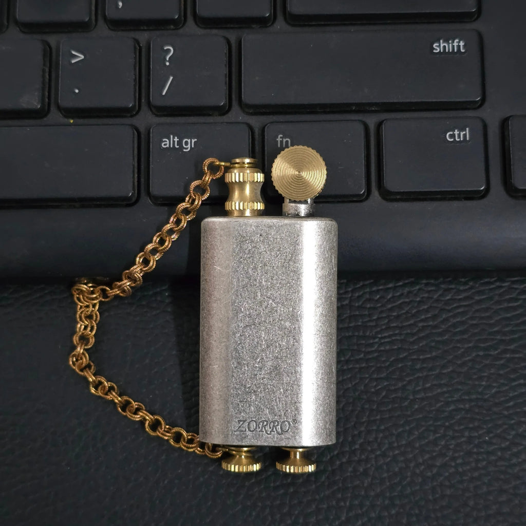 Zorro Z1967 Vintage Mechanical  Retro Lighter with Chain